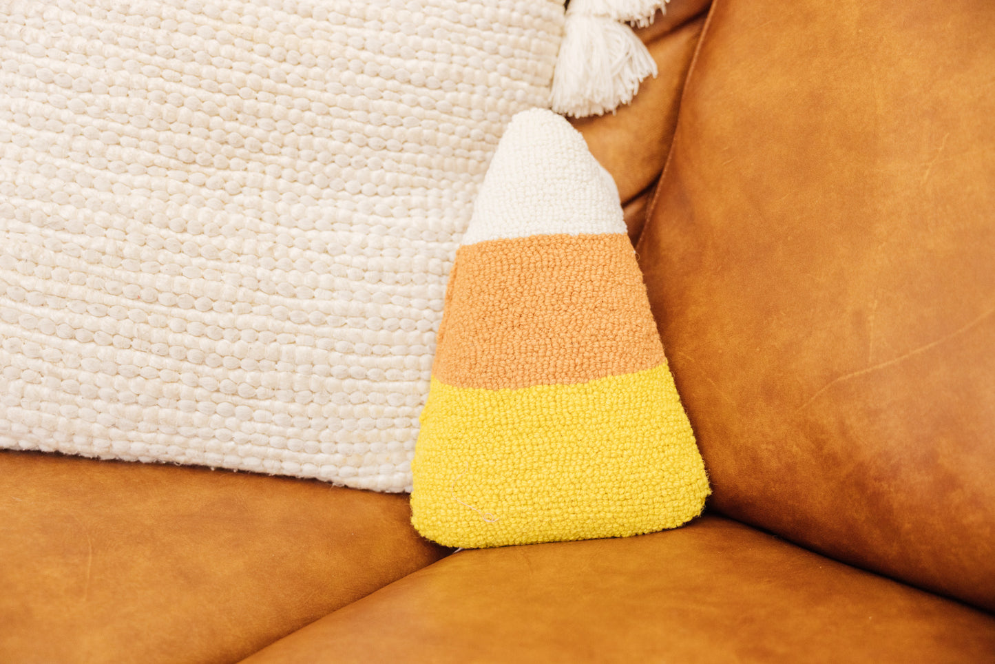 Shaped Candy Corn Hook Pillow