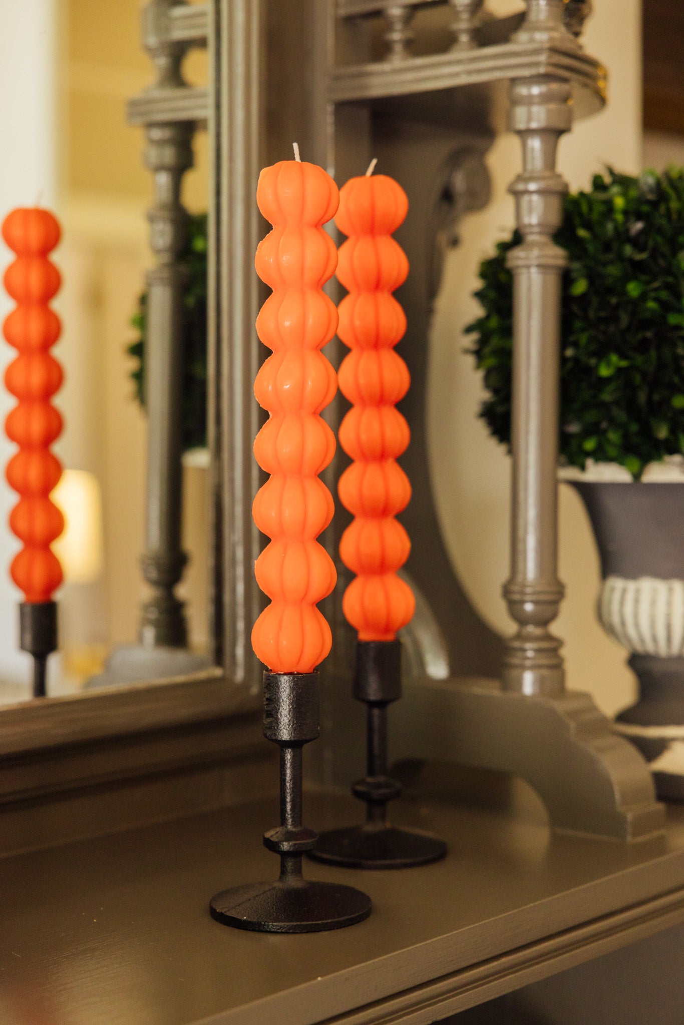 Pumpkin Taper Candles Set