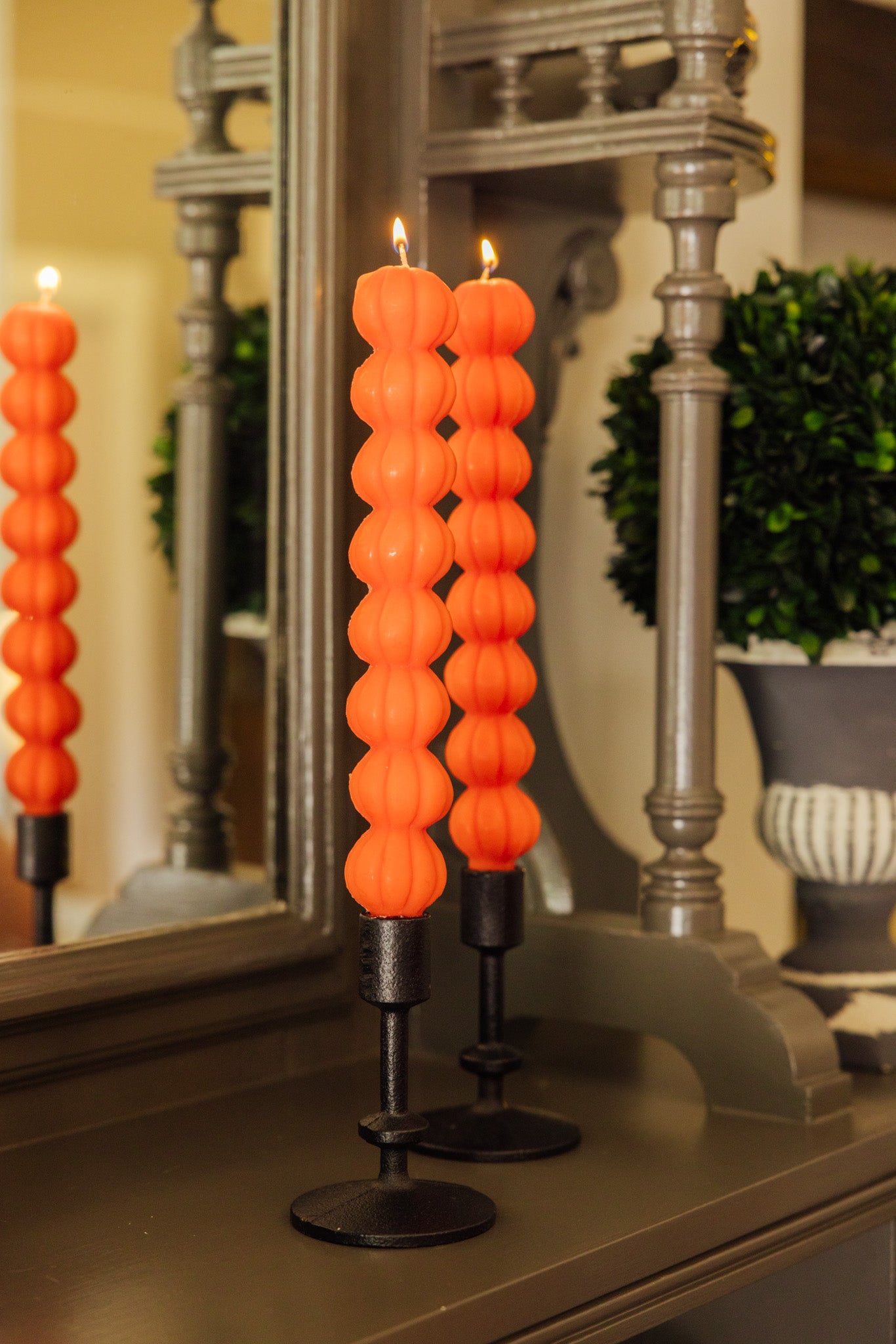 Pumpkin Taper Candles Set