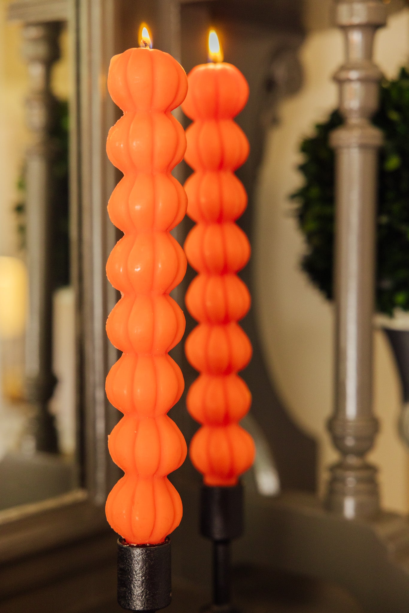 Pumpkin Taper Candles Set