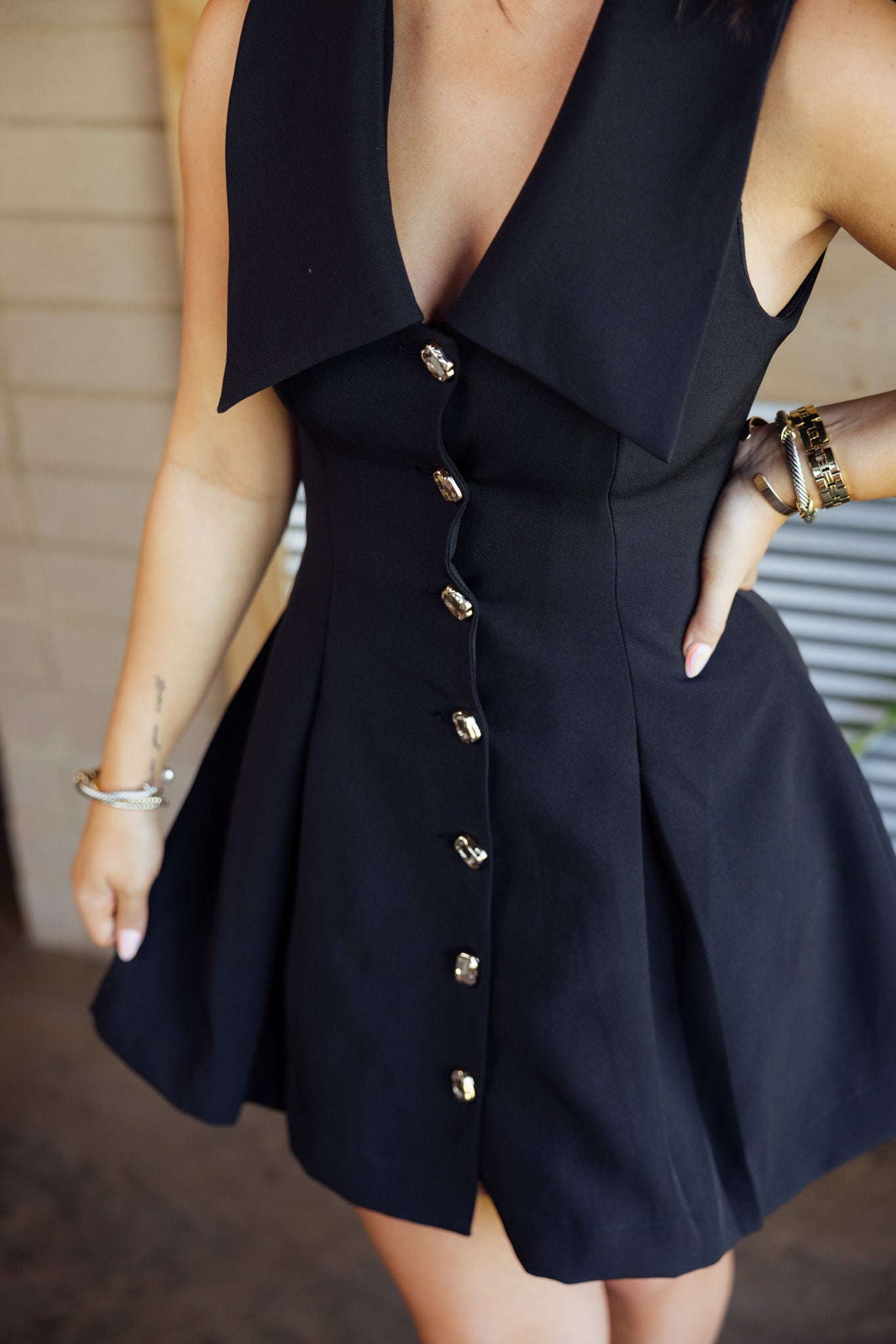Black Button Up Dress