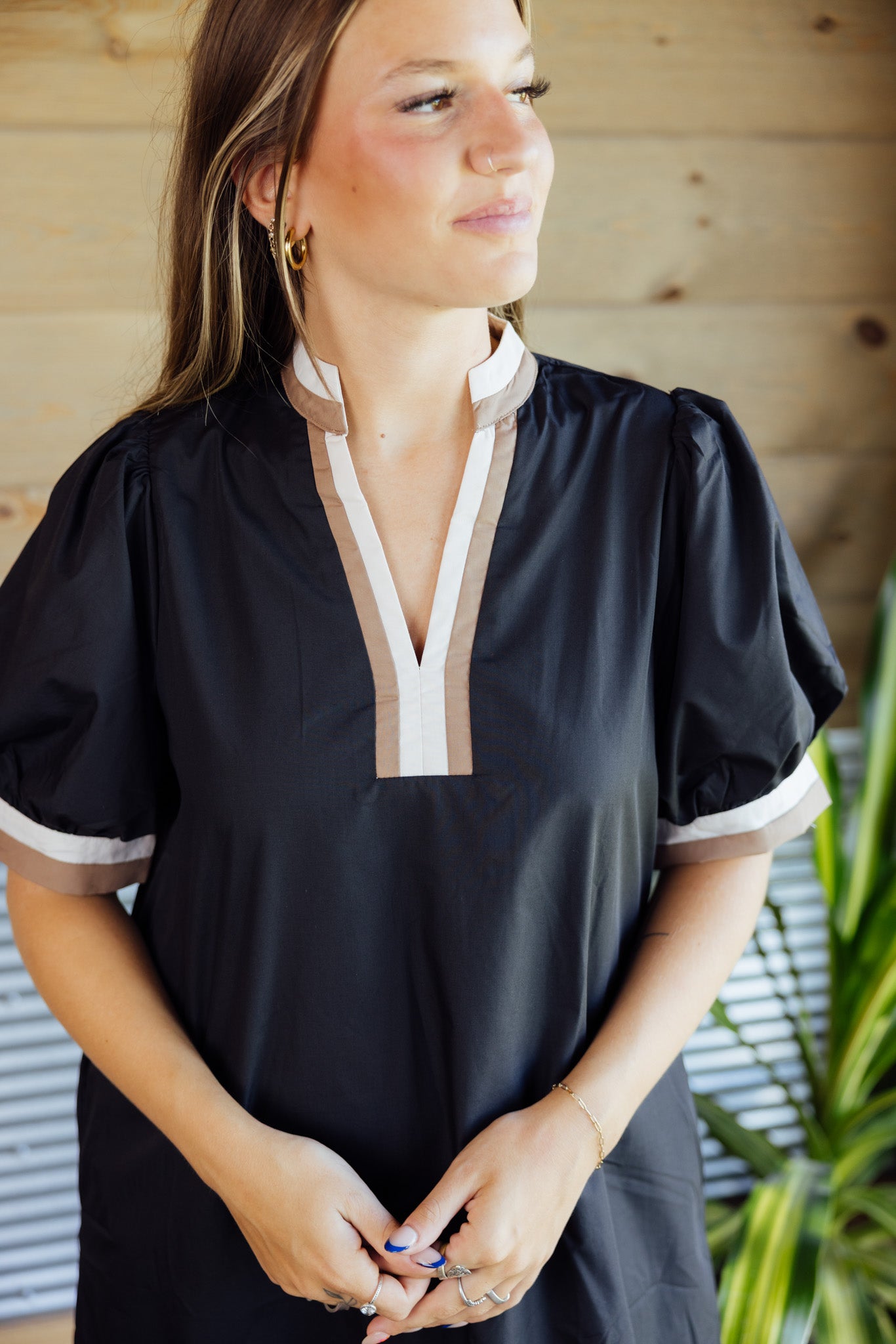 Black Contrast Dress