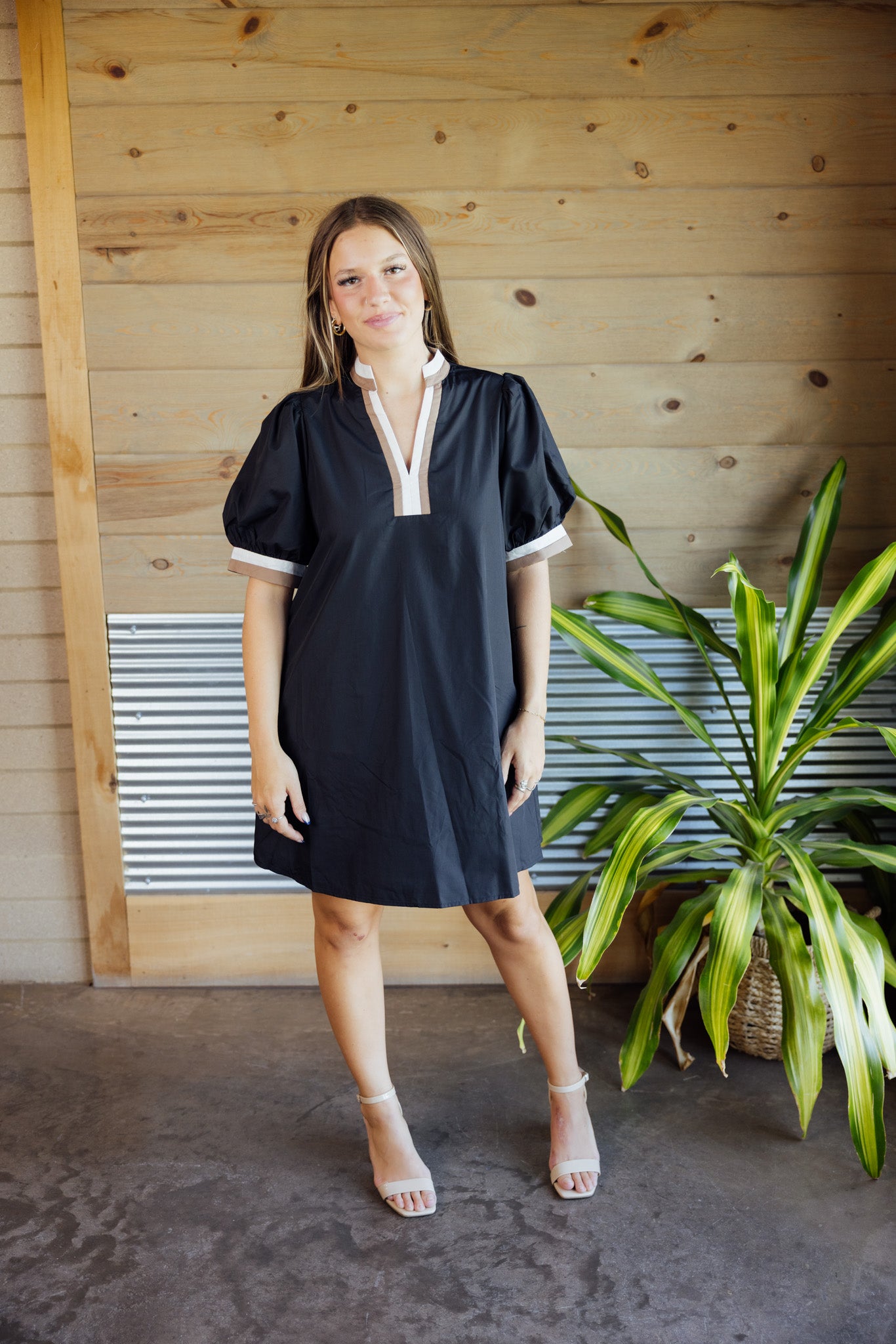 Black Contrast Dress