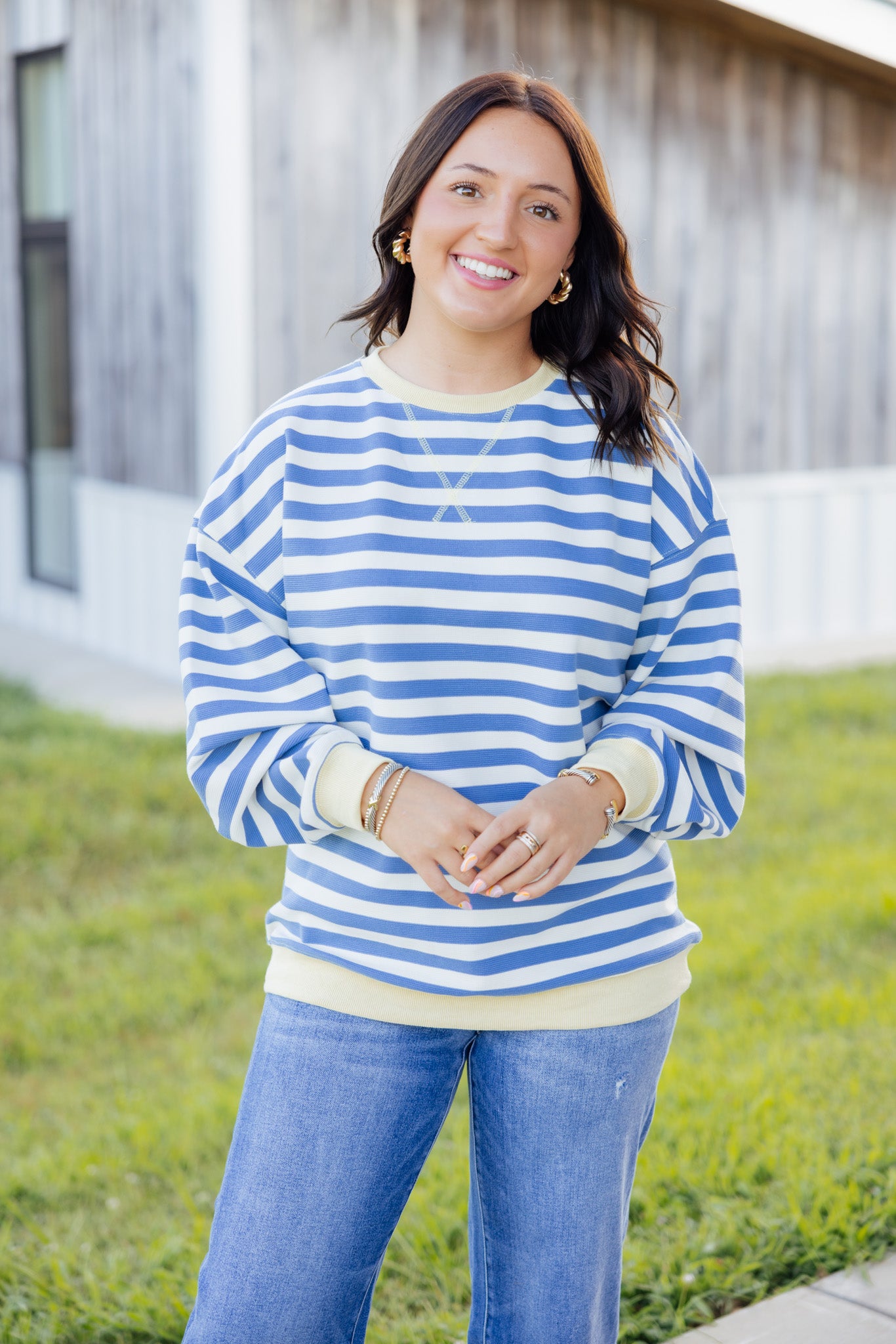Stripe Oversized Sweatshirt