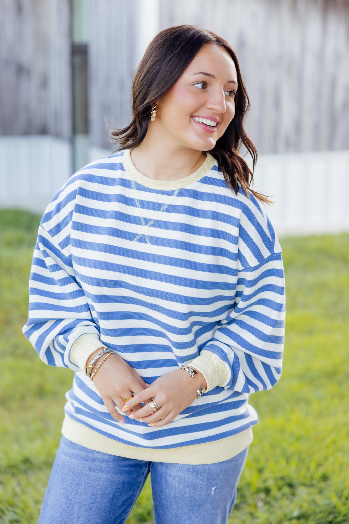 Stripe Oversized Sweatshirt