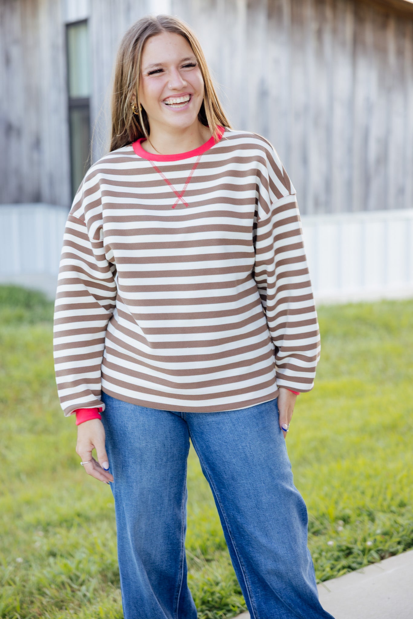 Stripe Oversized Sweatshirt