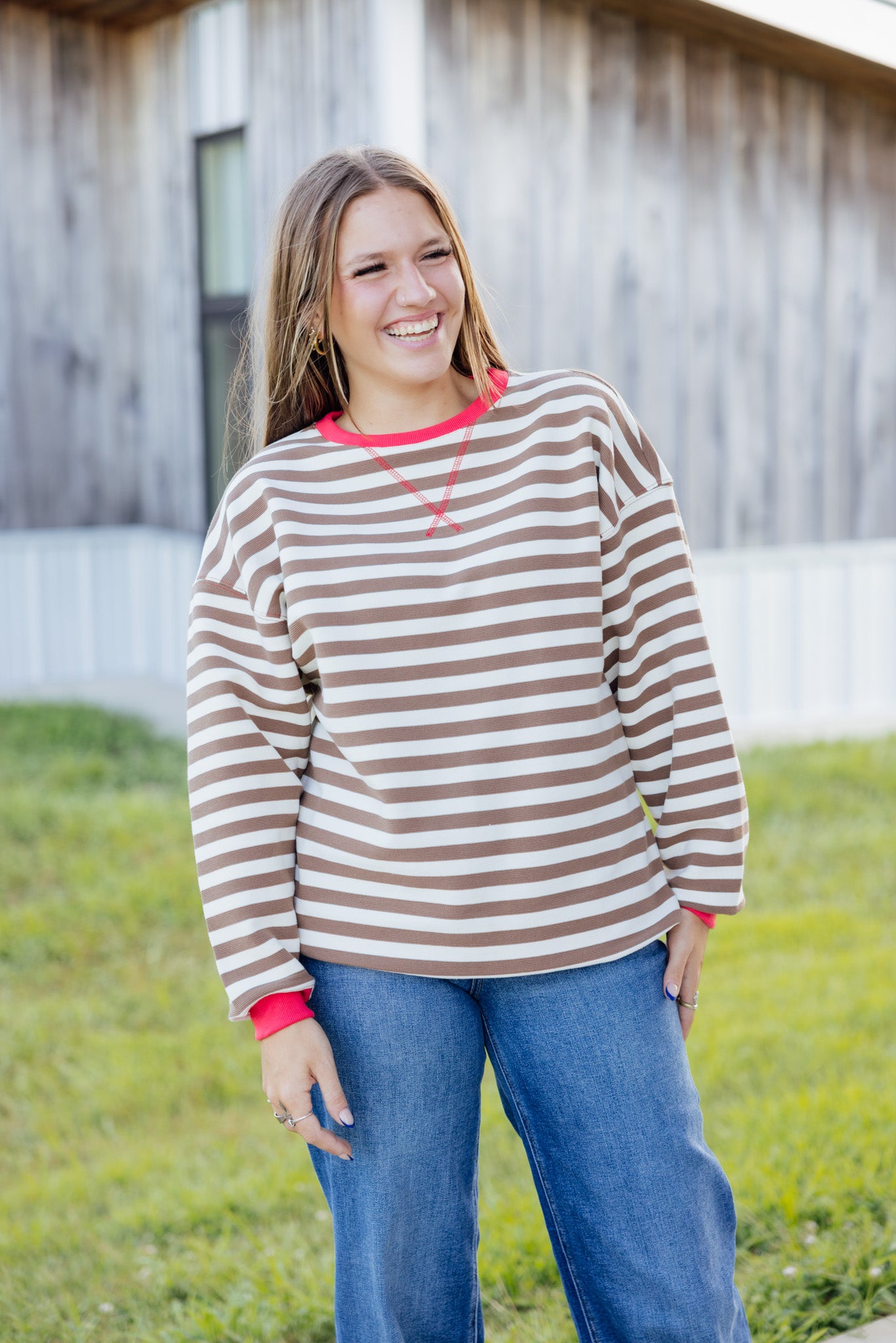 Stripe Oversized Sweatshirt