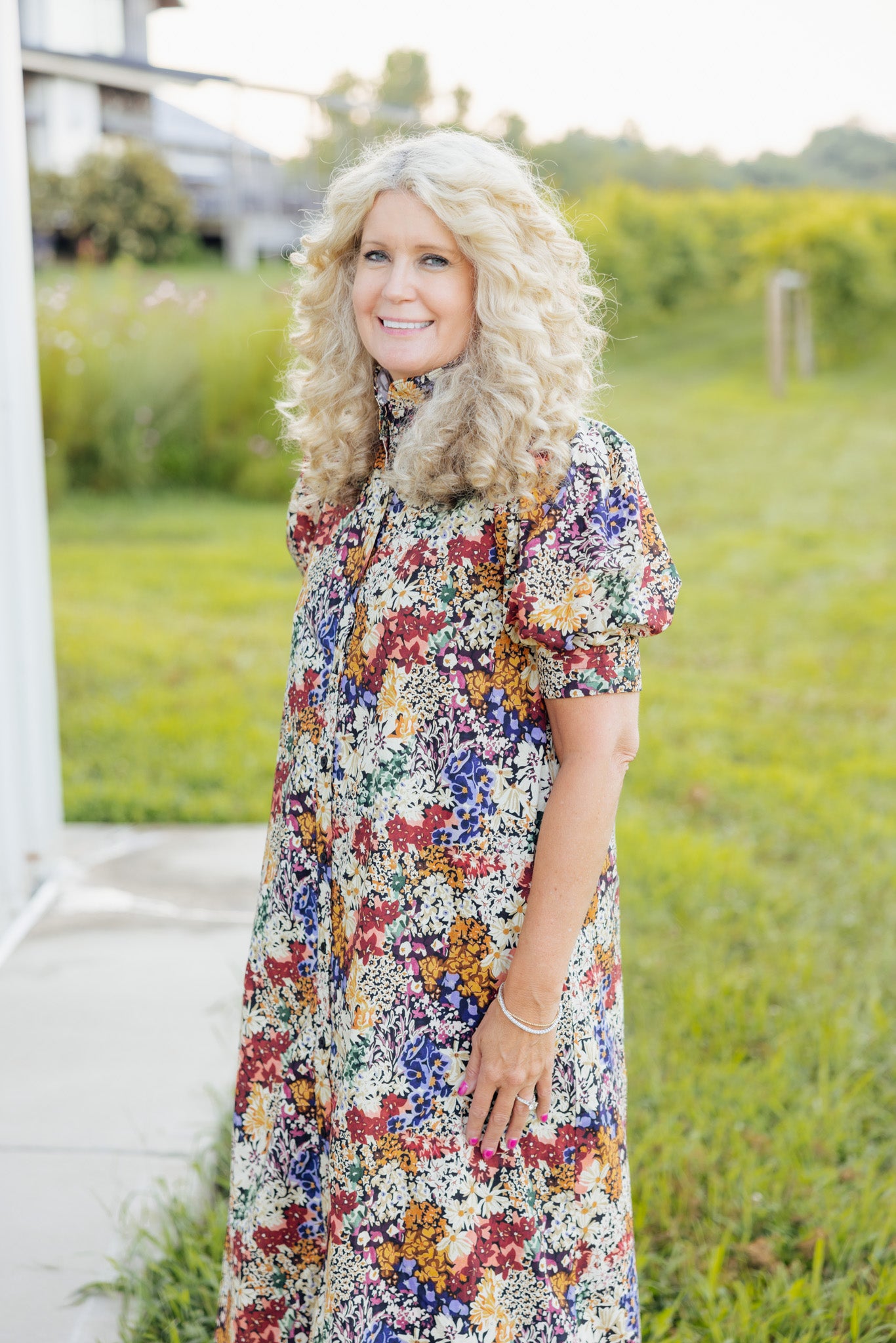 Floral Ruffled Midi Dress