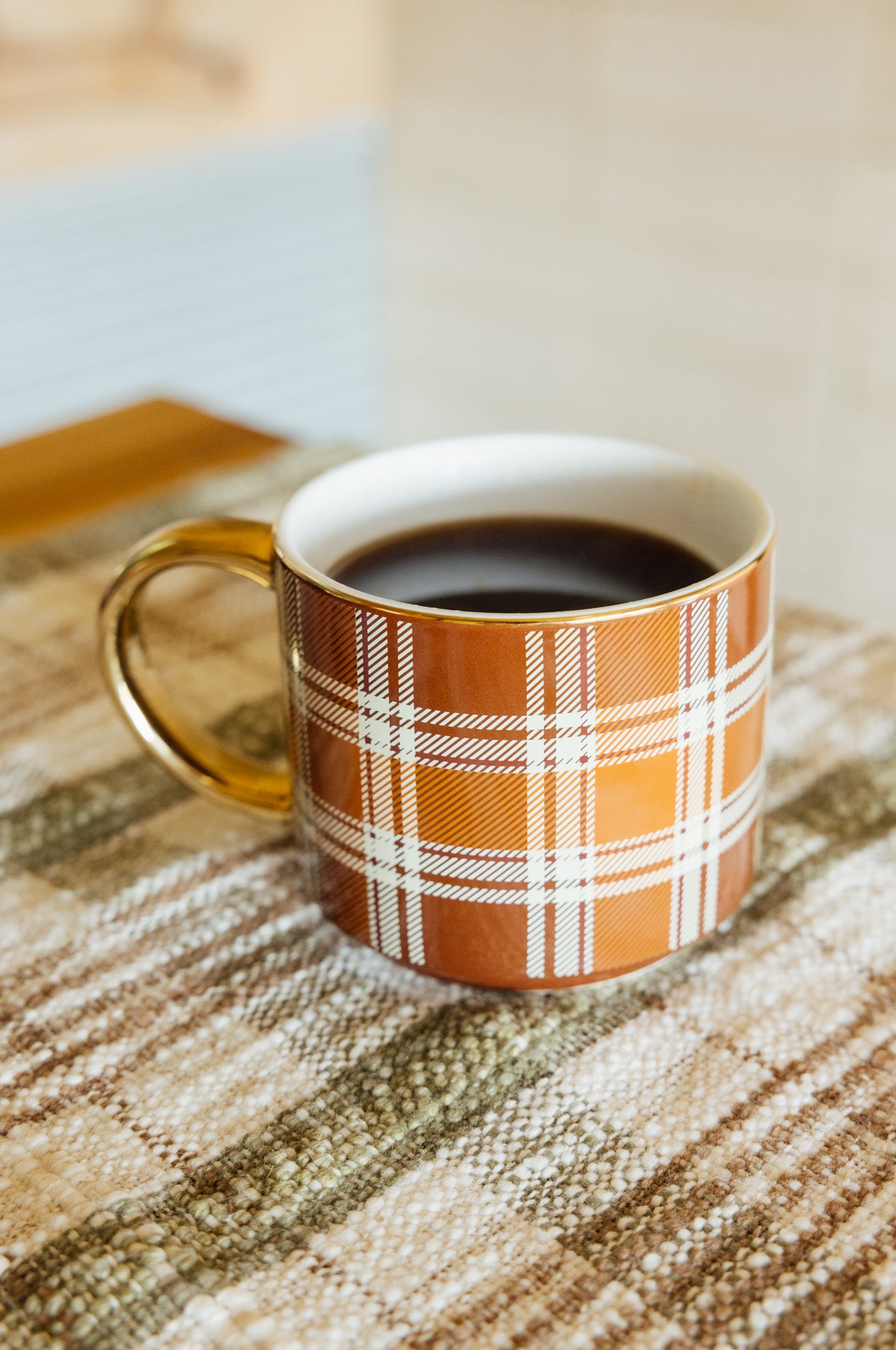 Brown Plaid Coffee Mug