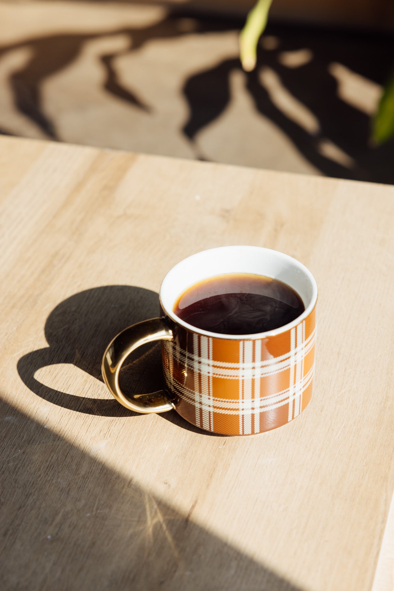Brown Plaid Coffee Mug