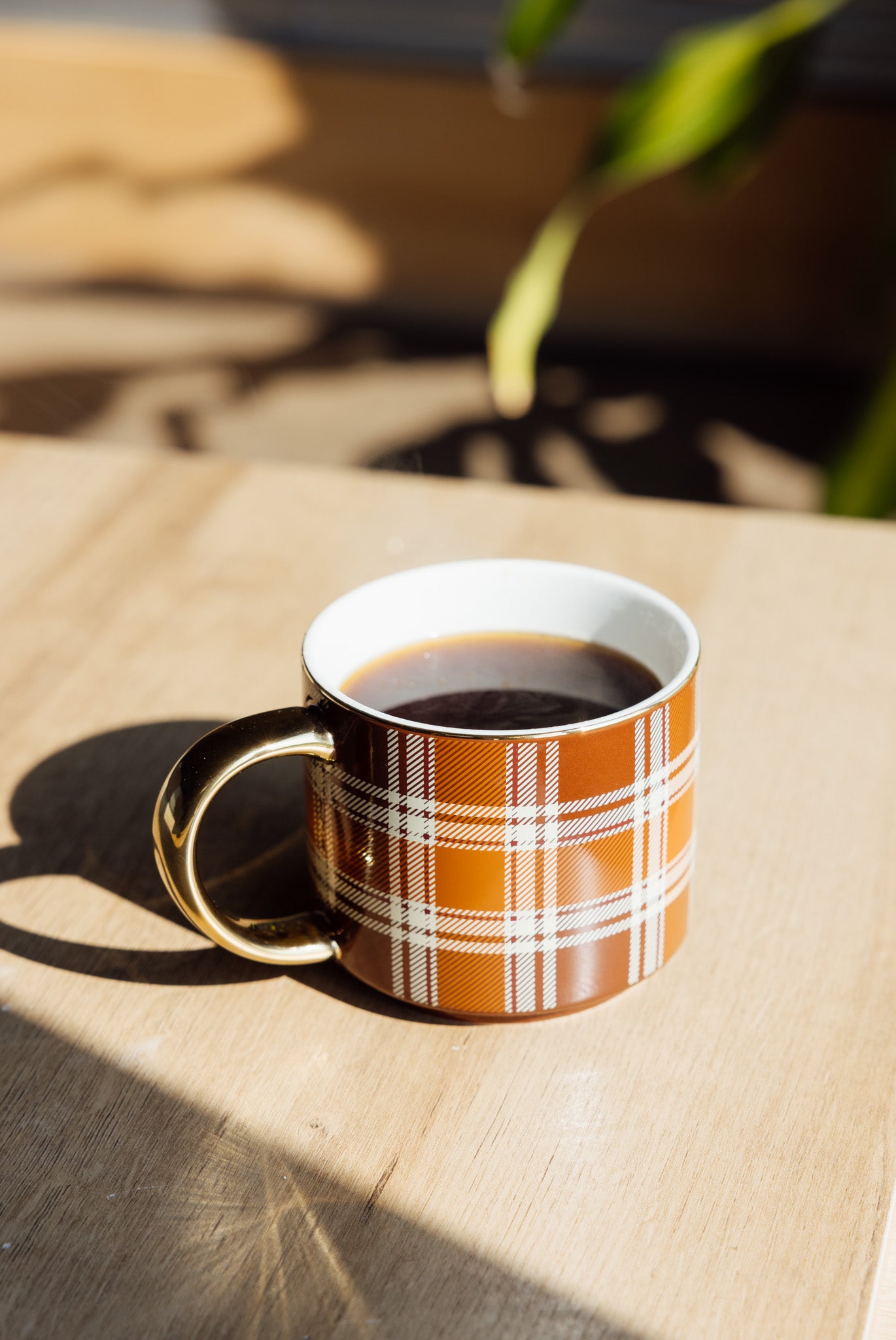 Brown Plaid Coffee Mug