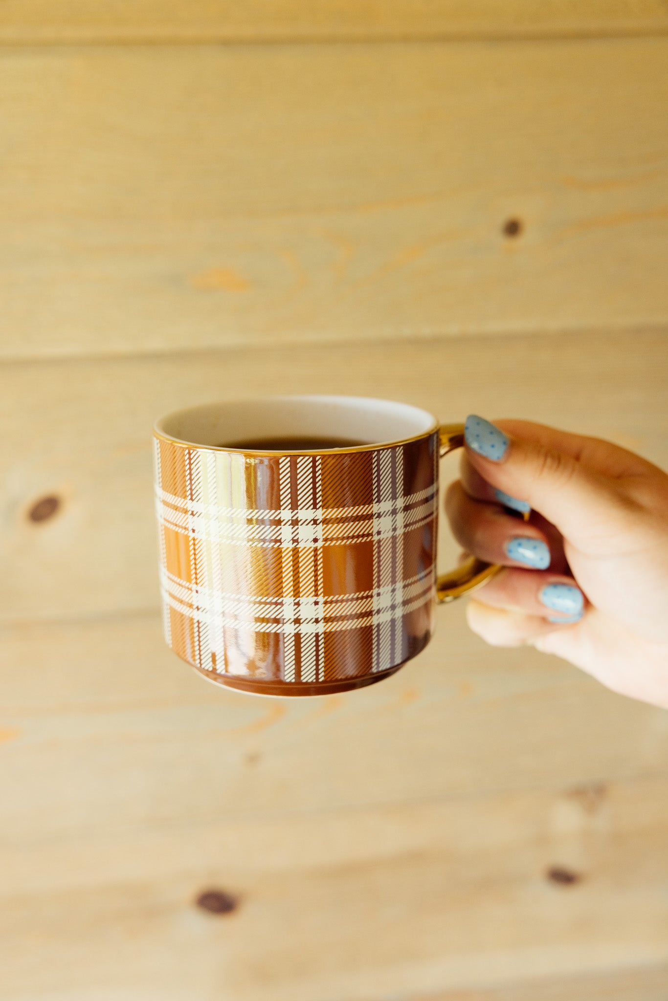 Brown Plaid Coffee Mug