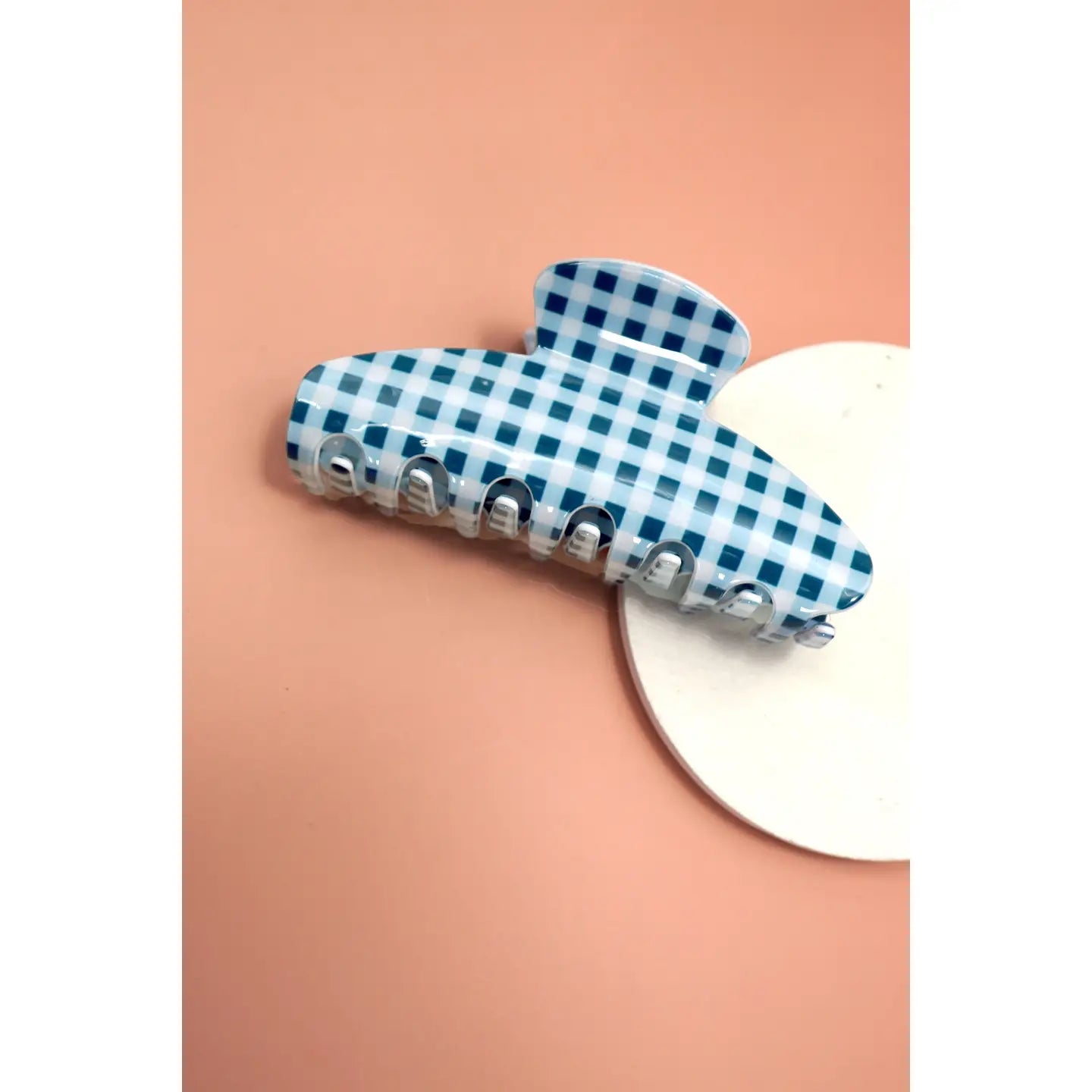Blue Gingham Claw Clip
