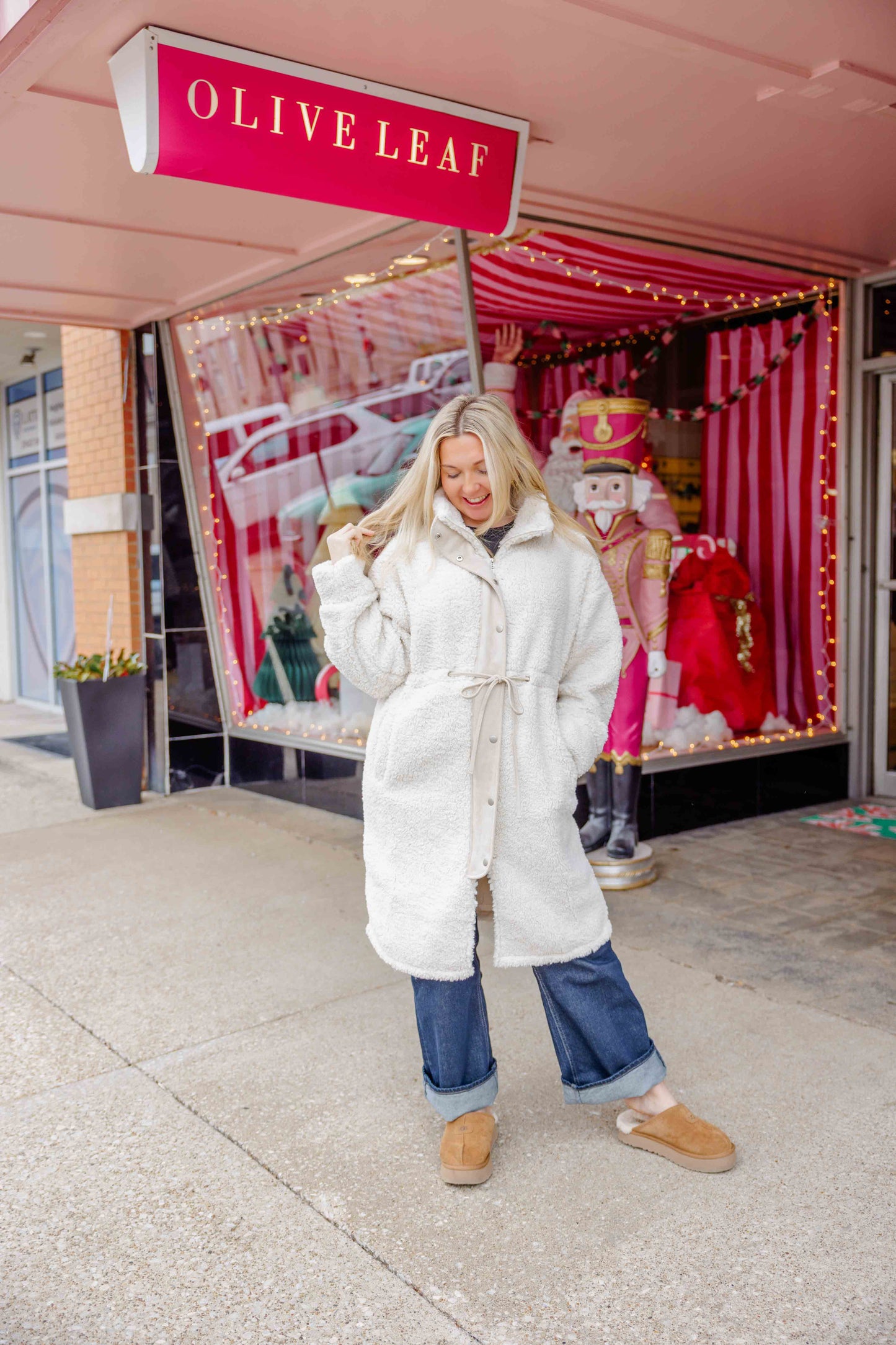 Cream Shearling Coat