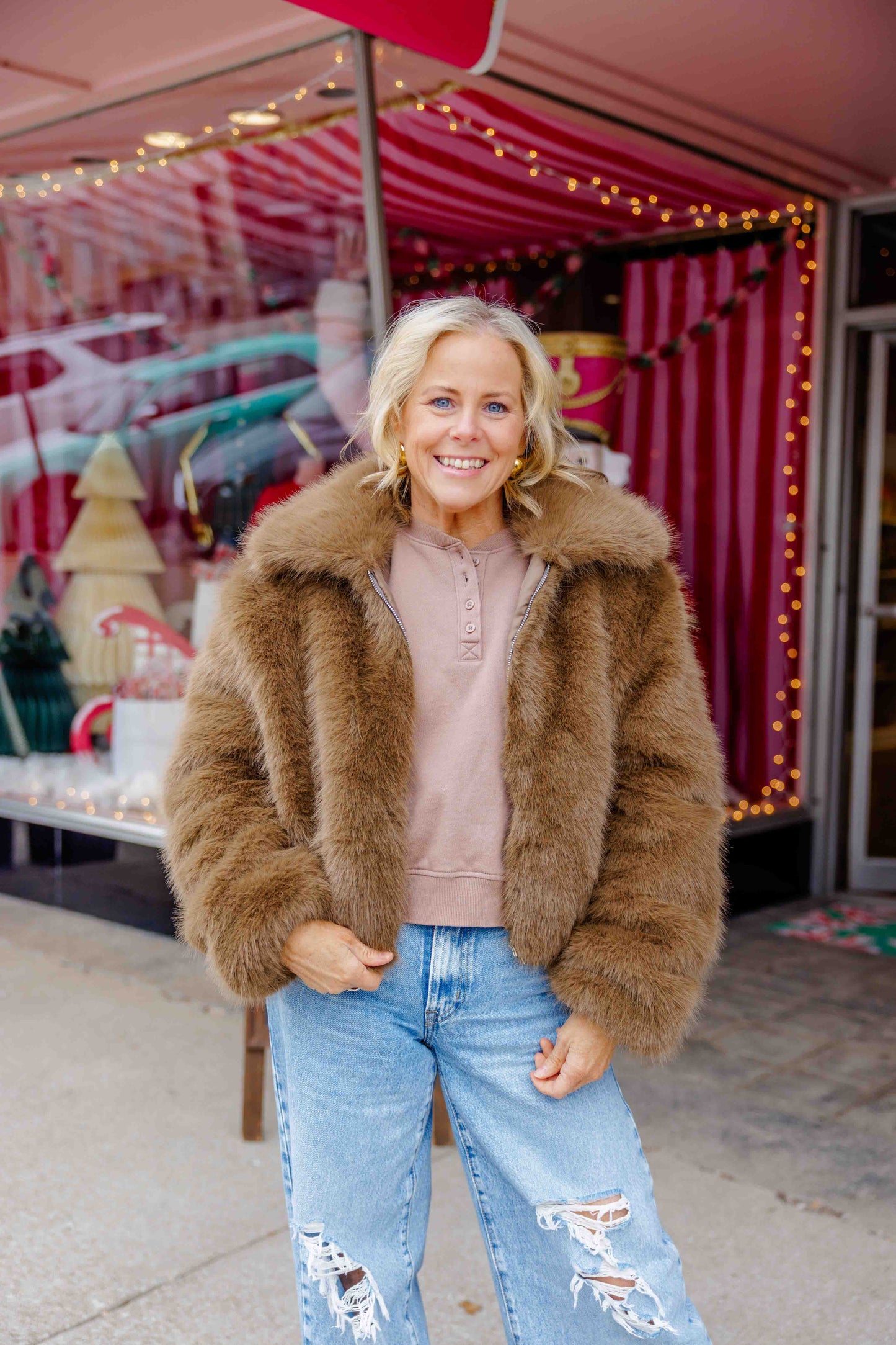 Caramel Faux Fur Jacket