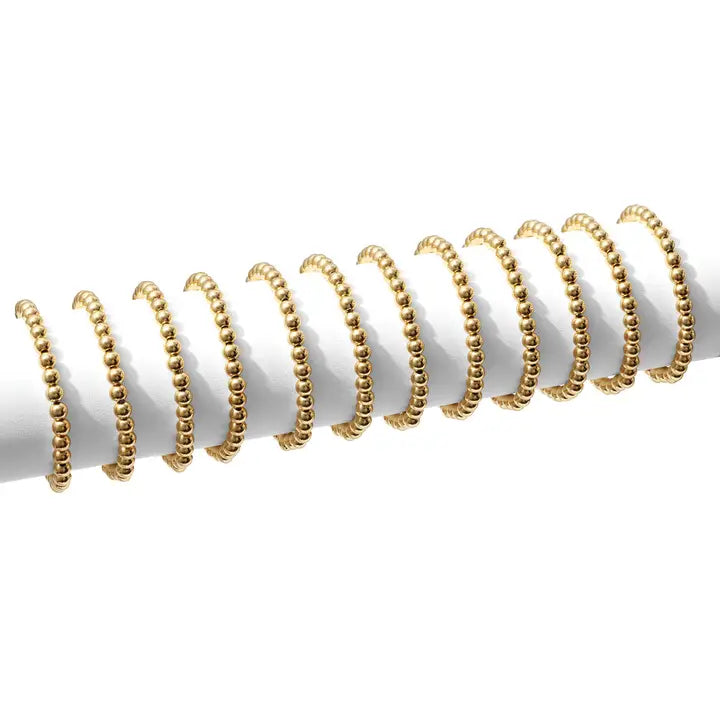 6mm Plated Beaded Bracelet