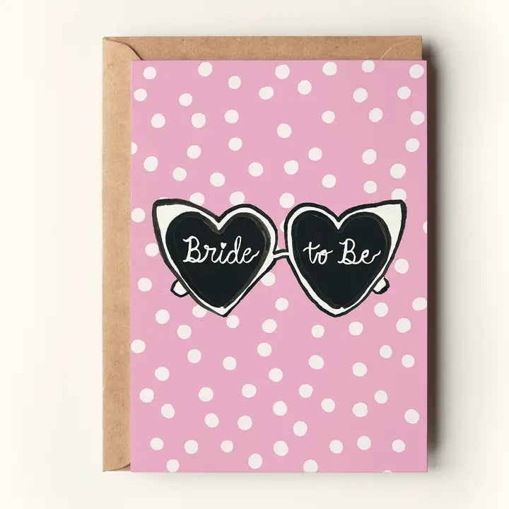 Bride To Be Heart Sunglasses Card