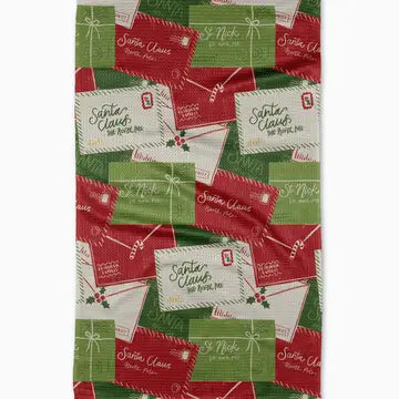 Christmas Letter Pile Tea Towel