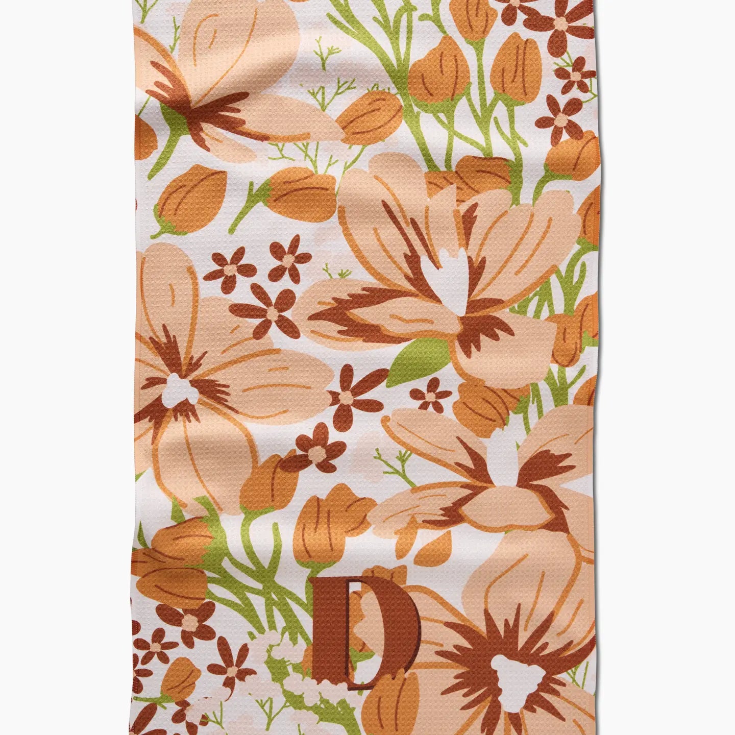 Monogram Floral Tea Towel D