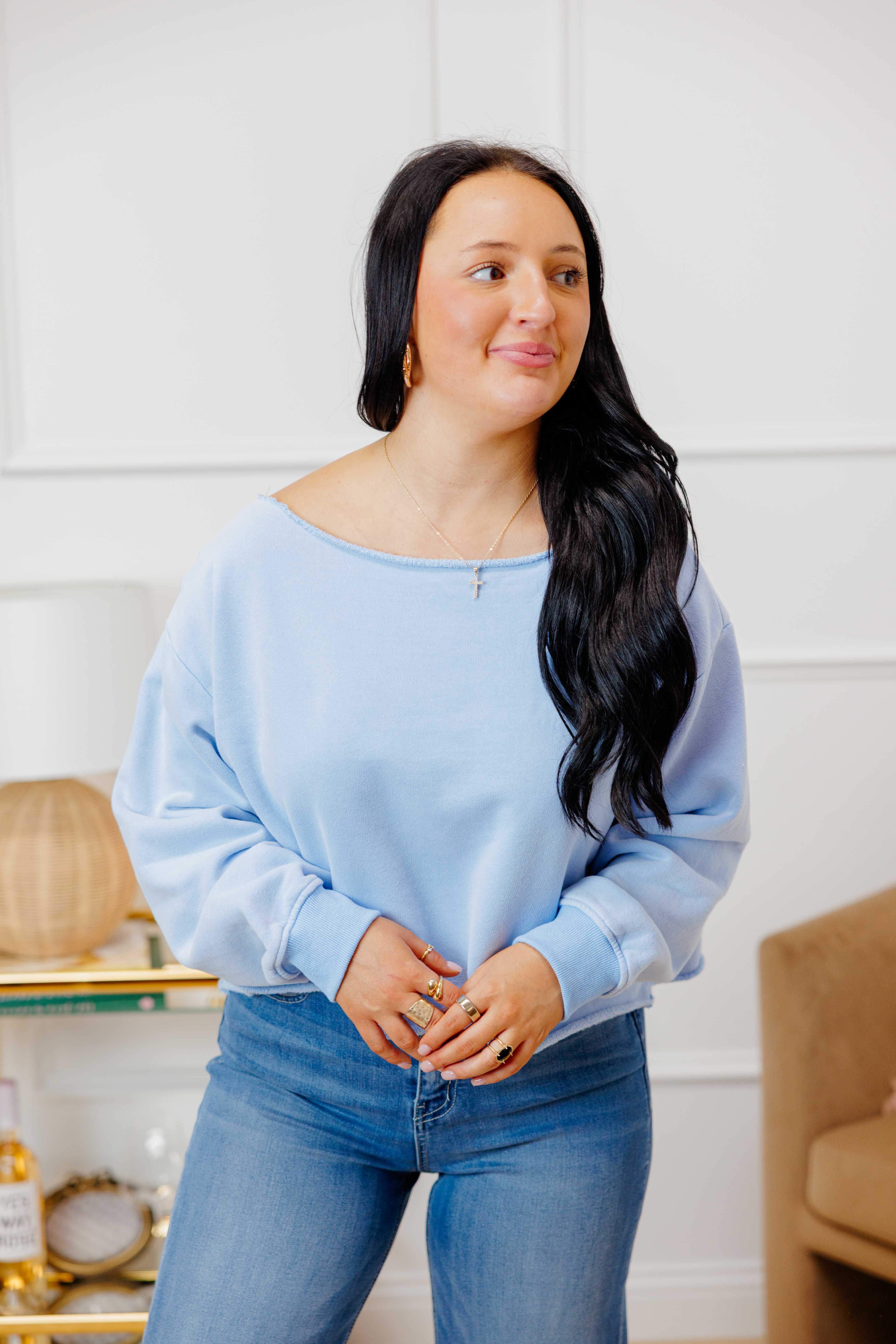 Off Shoulder Sweat Shirt