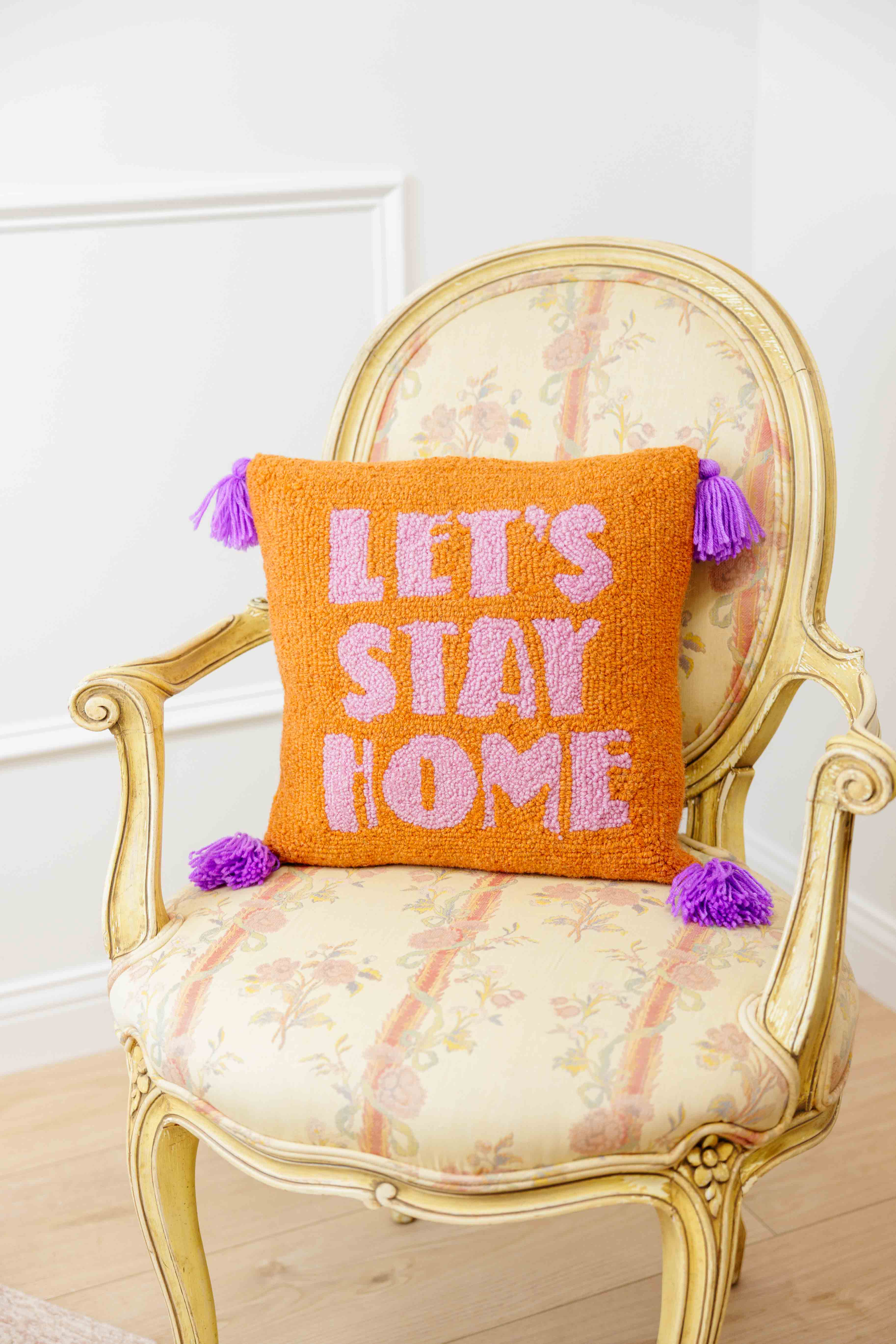 Let's Stay Home Hook Pillow