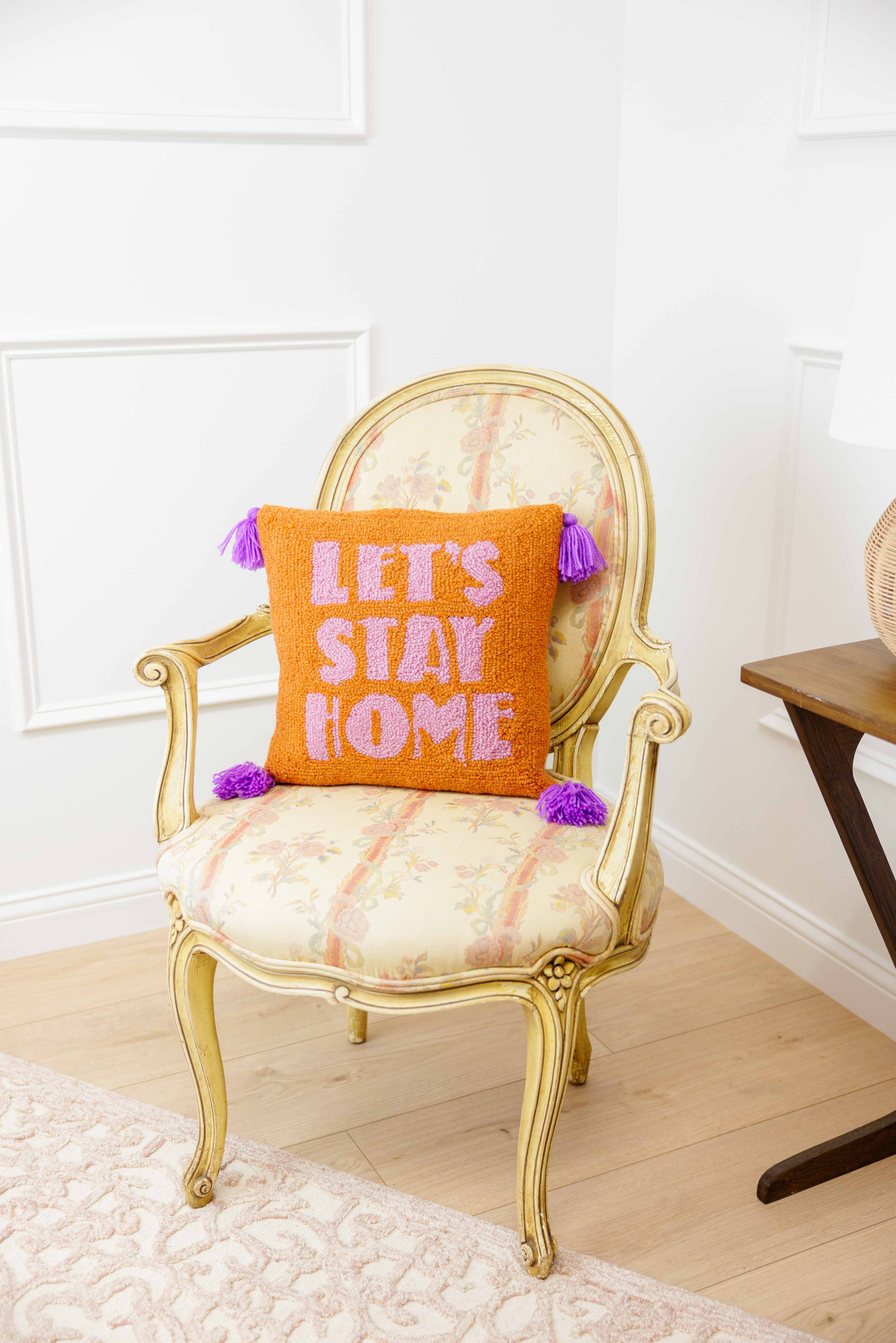 Let's Stay Home Hook Pillow