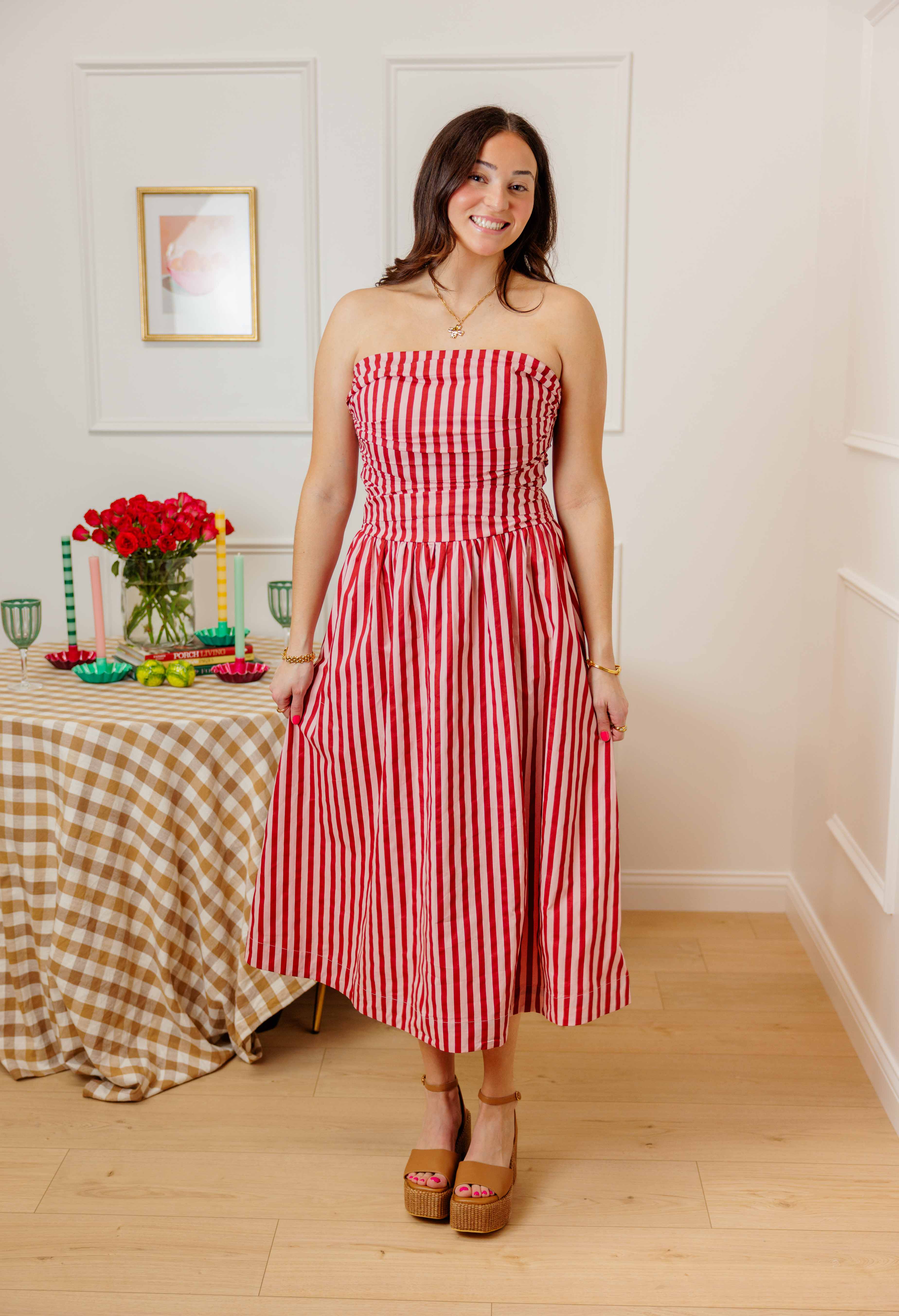 Pink Wine Tube Maxi Dress