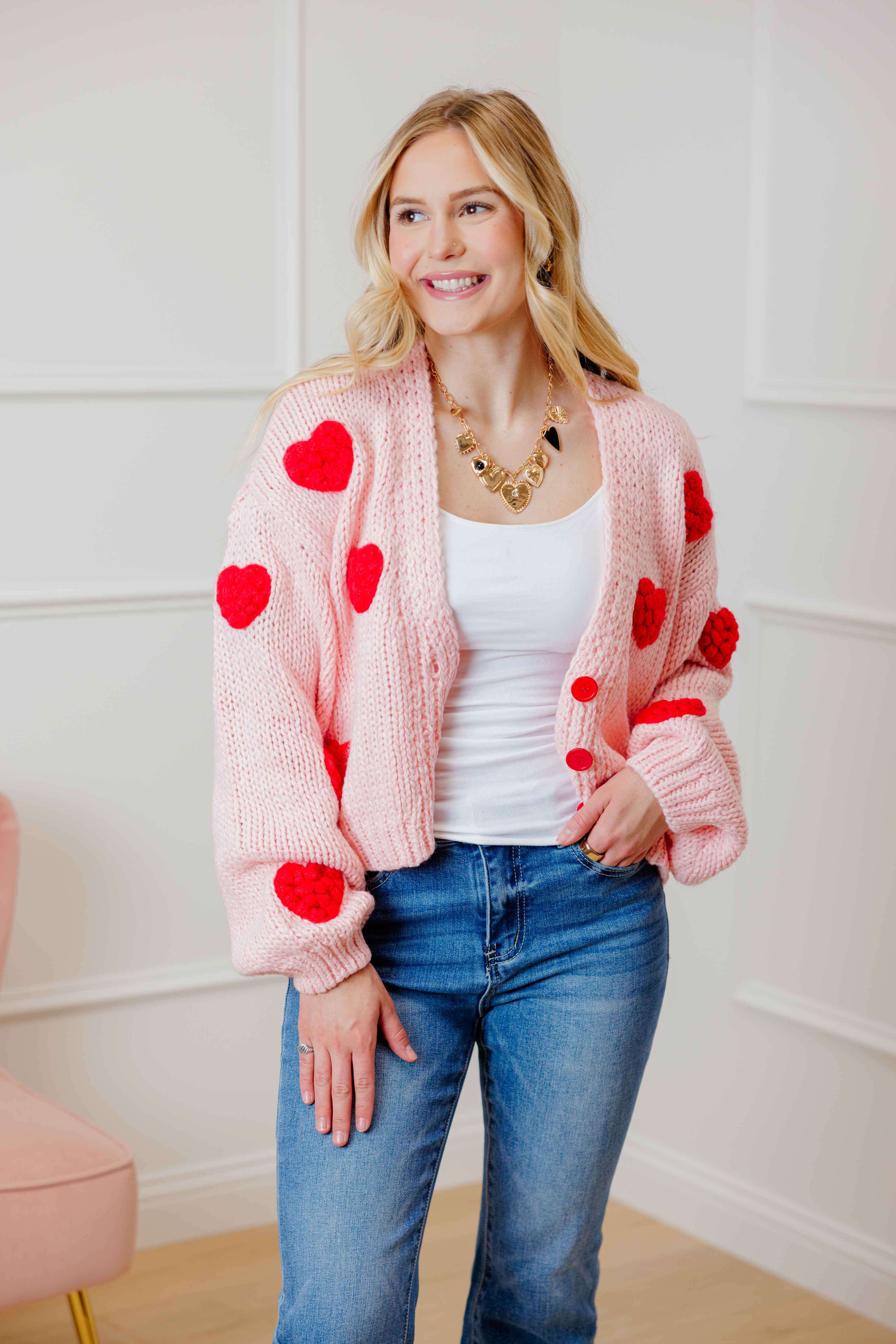 Blushing Hearts Cardigan
