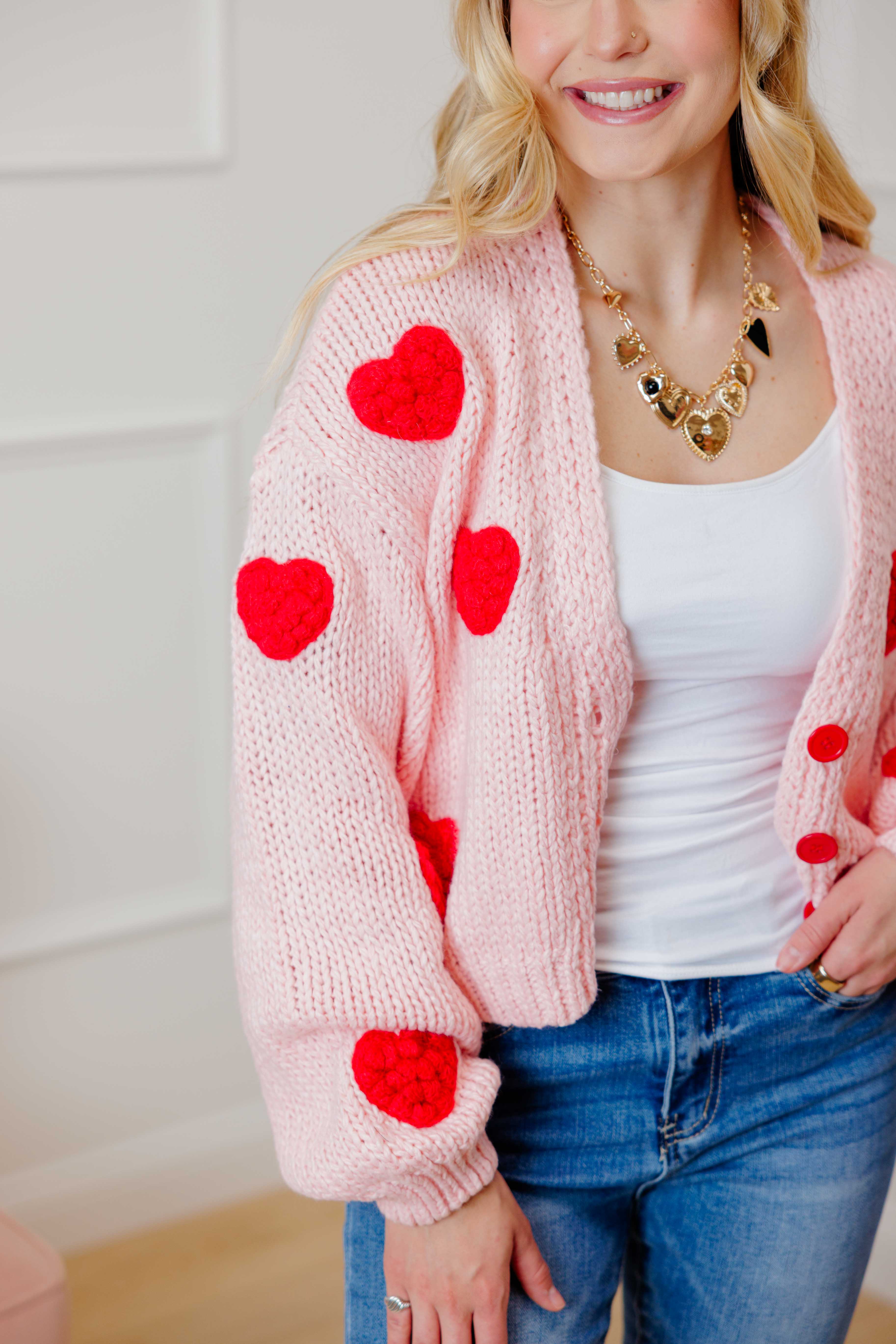 Blushing Hearts Cardigan