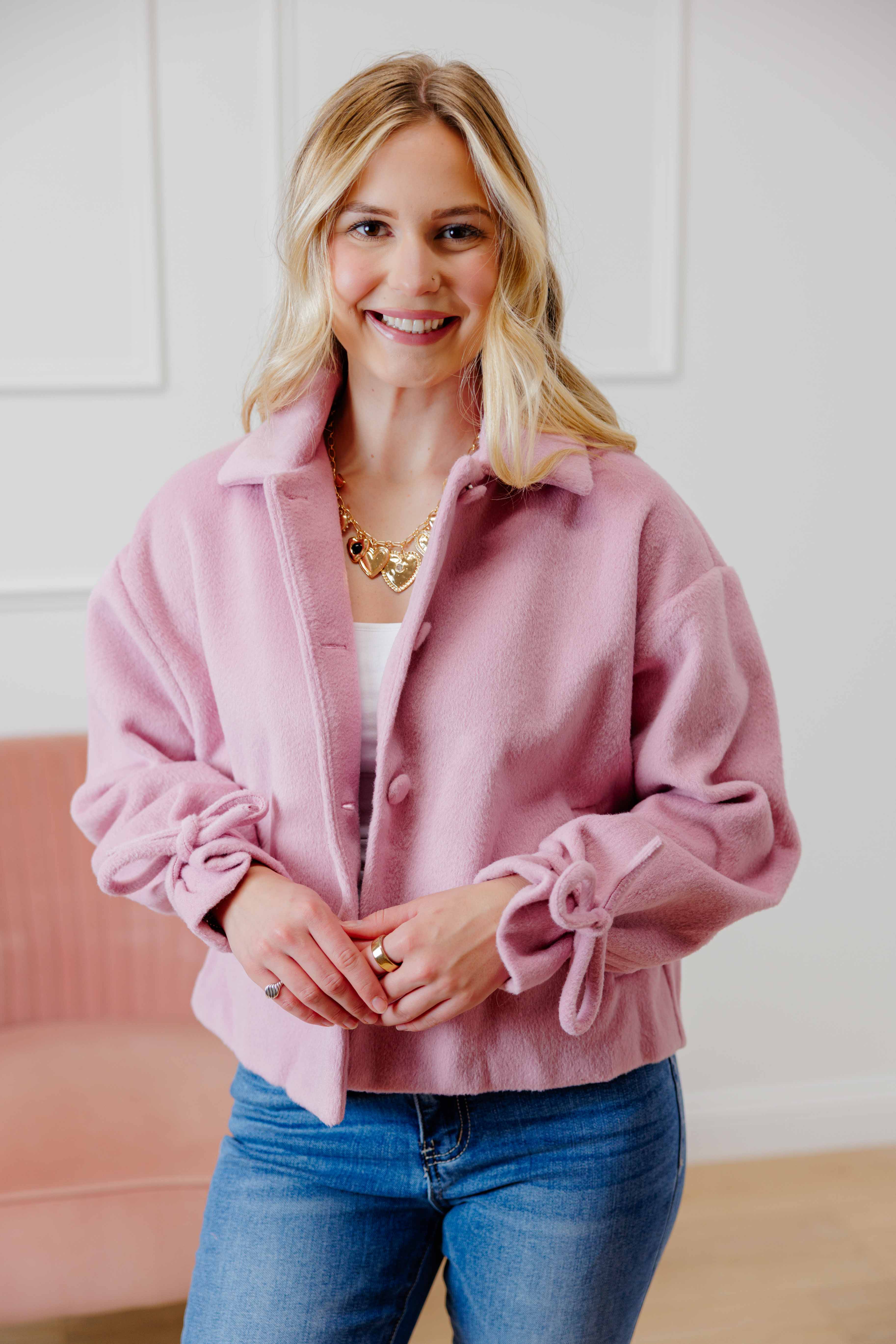 Pink Bow Tie Coat