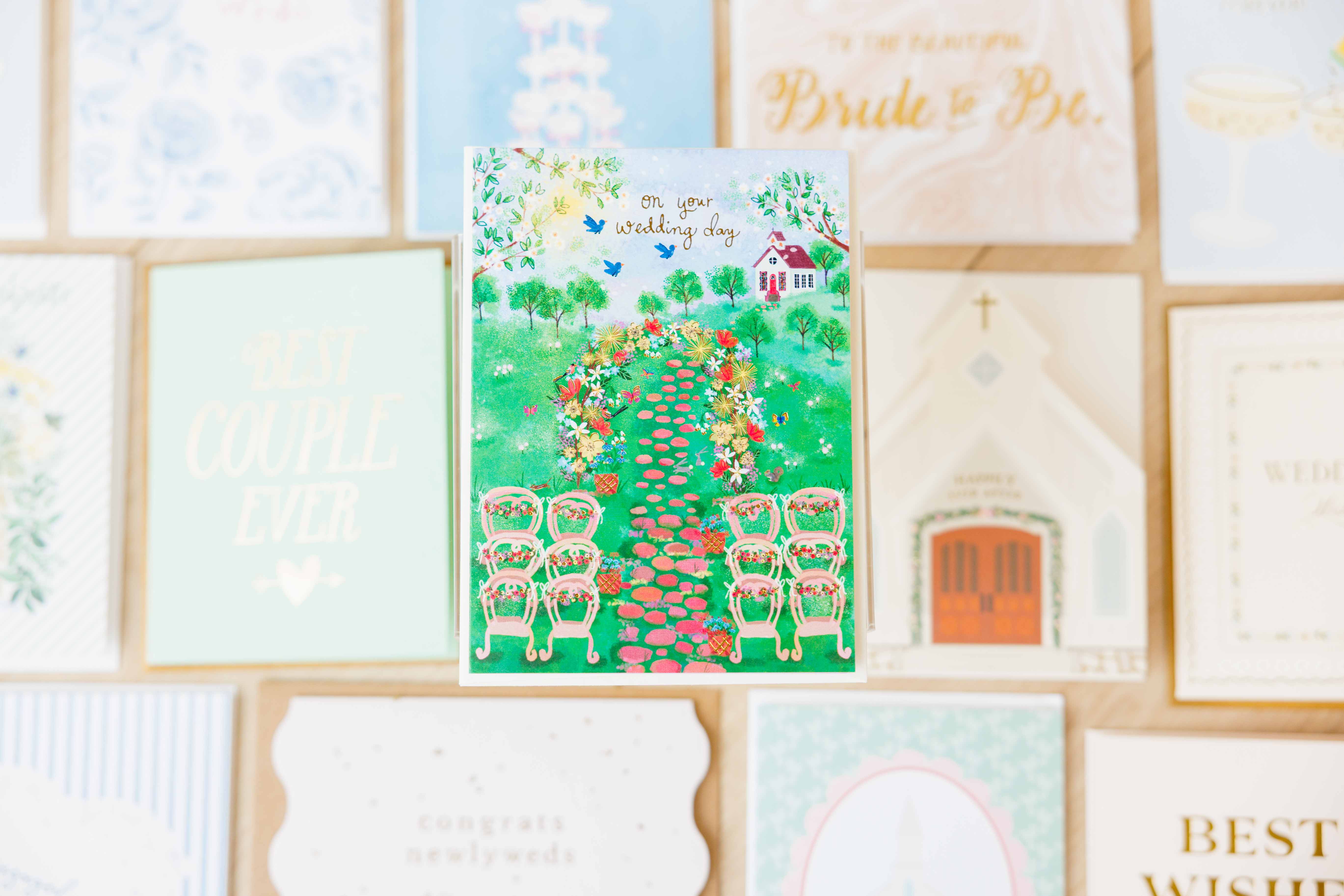 Garden Scene Wedding Card