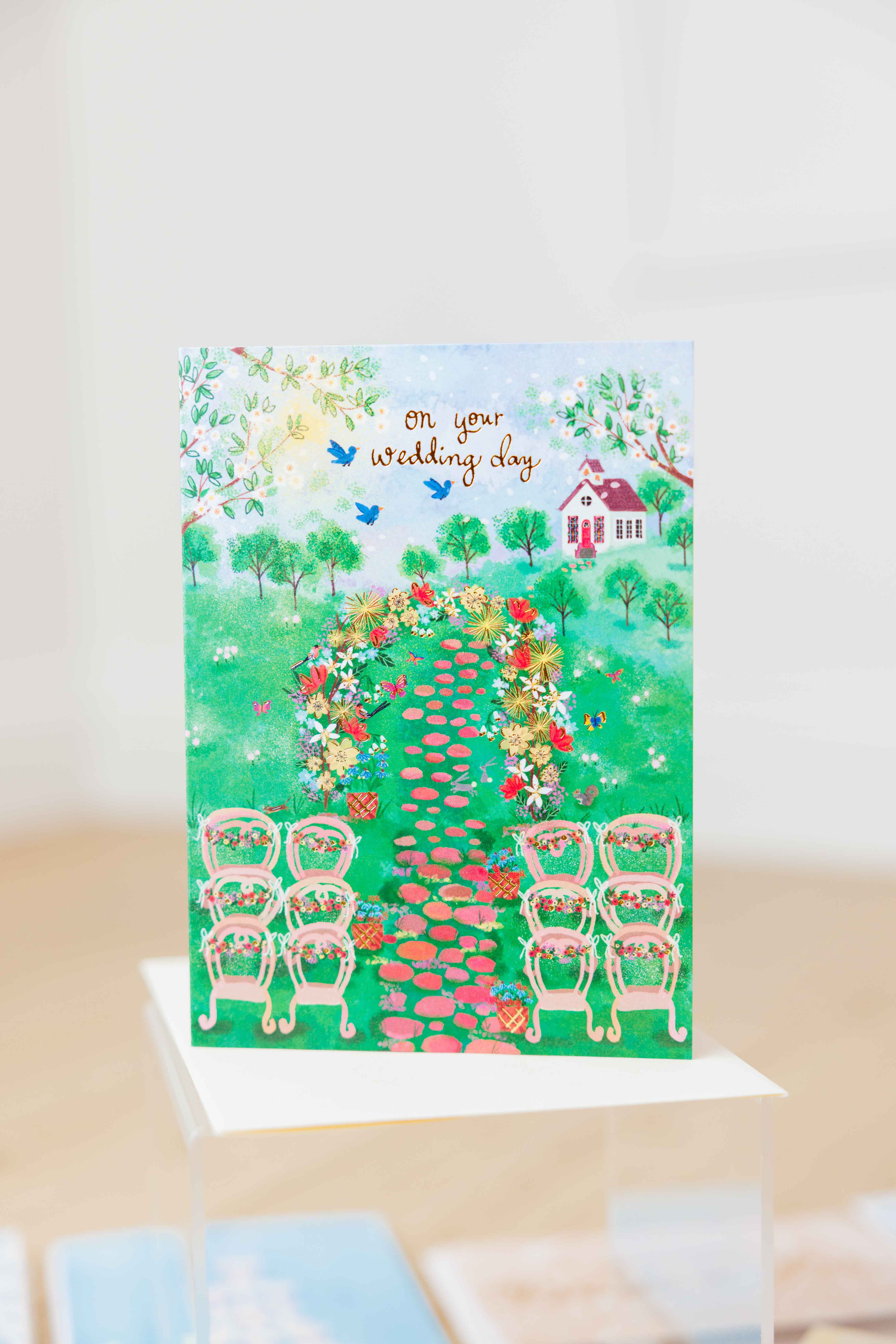 Garden Scene Wedding Card