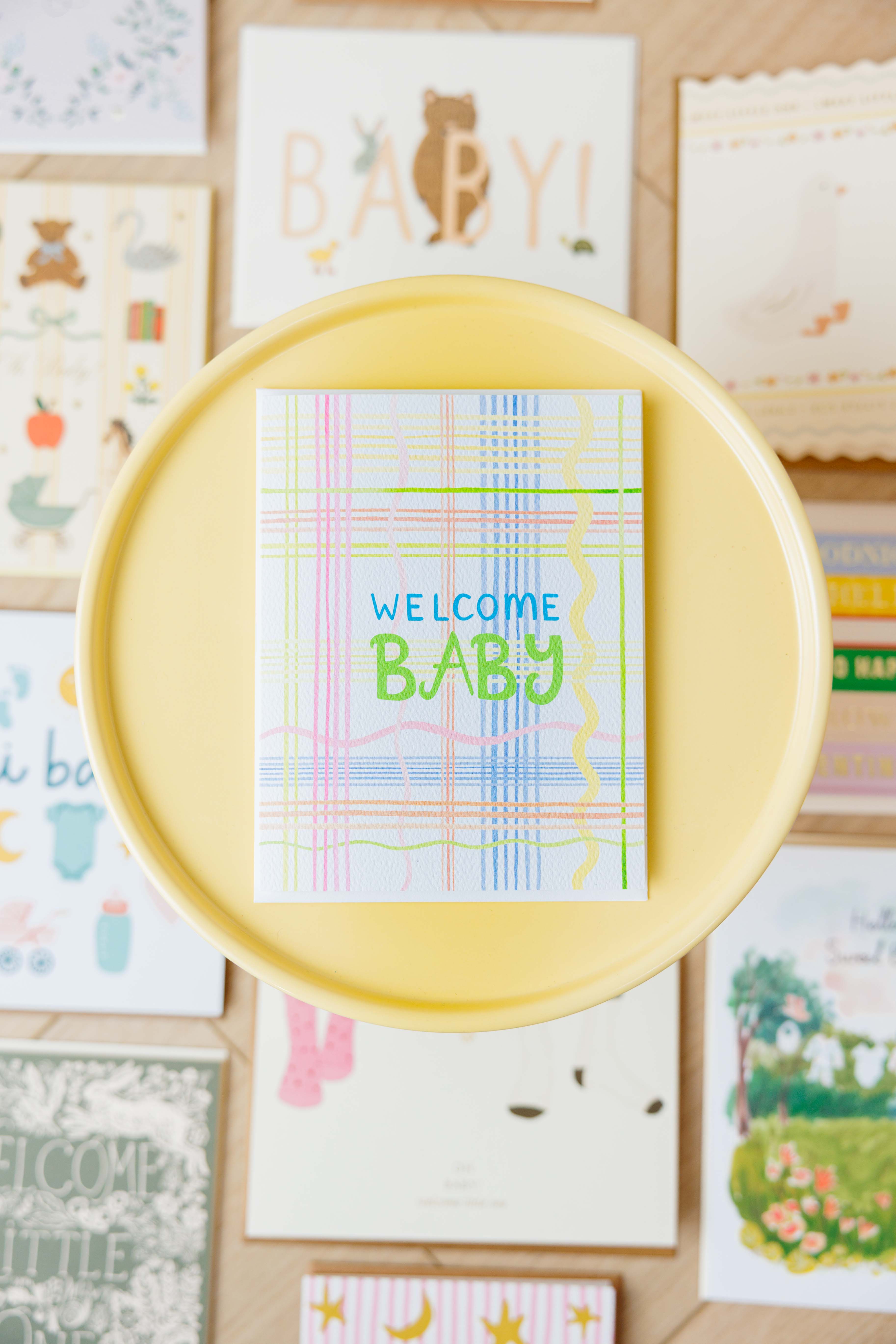 Welcome Baby Plaid Card