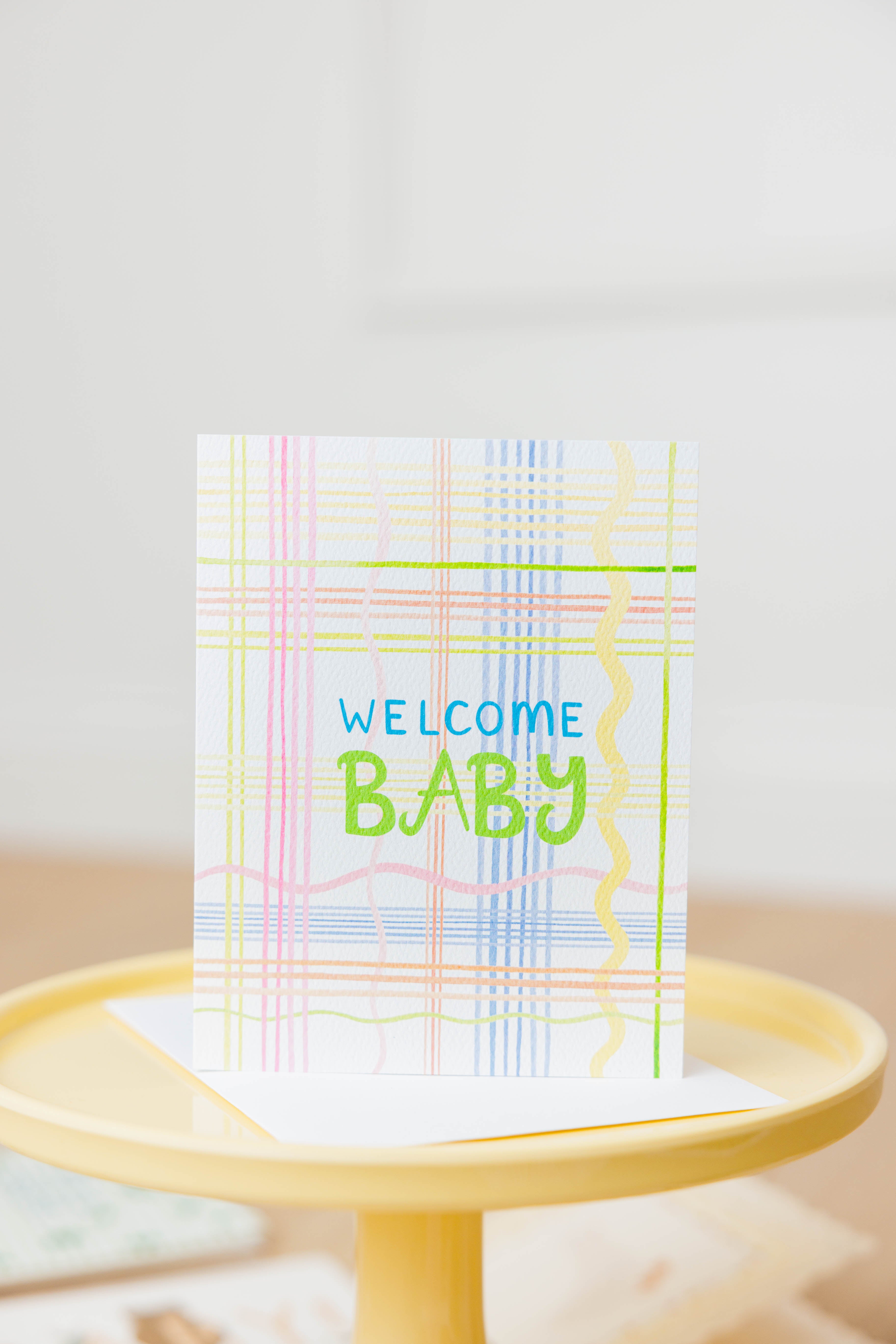 Welcome Baby Plaid Card