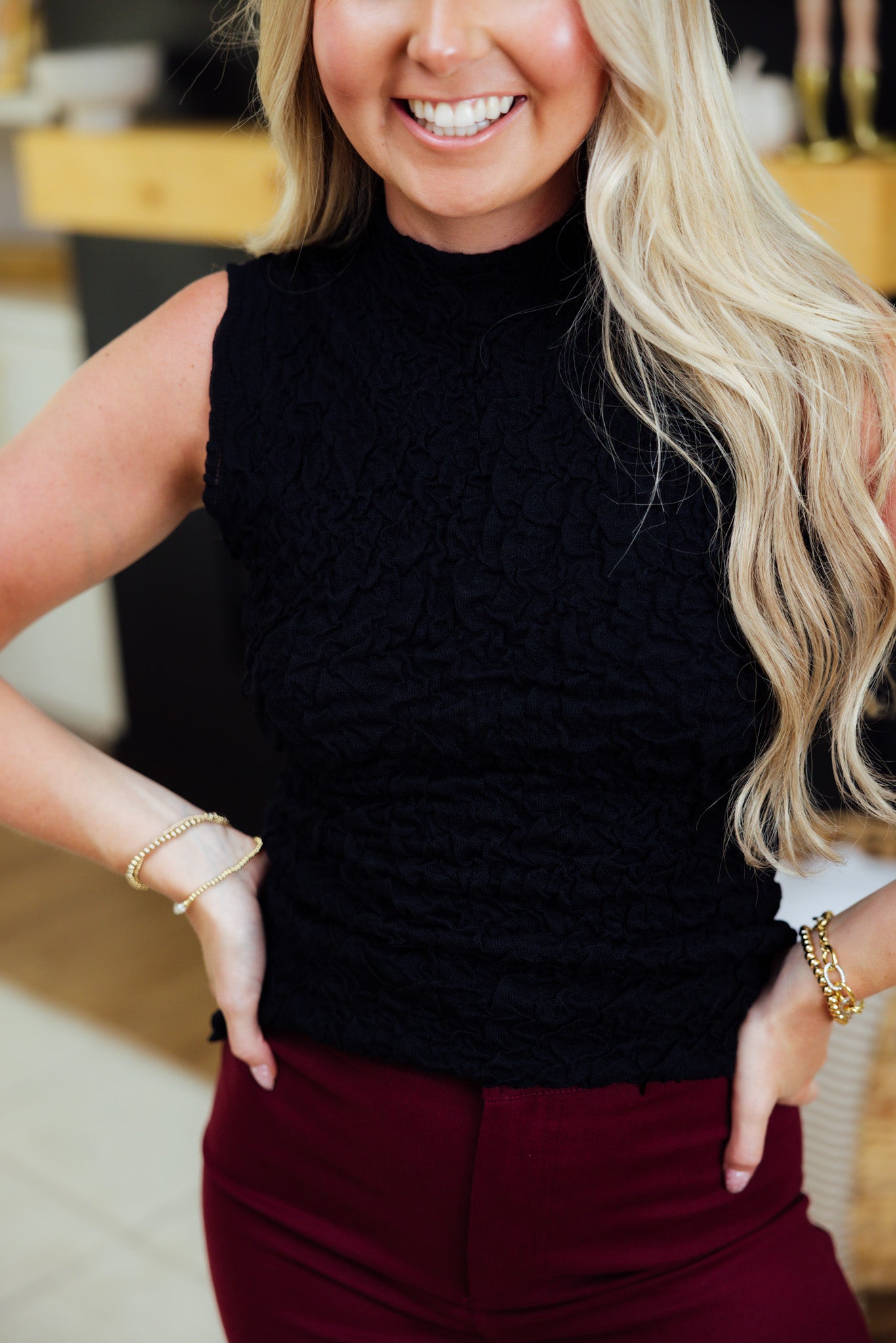 Wrinkled Sweater Top