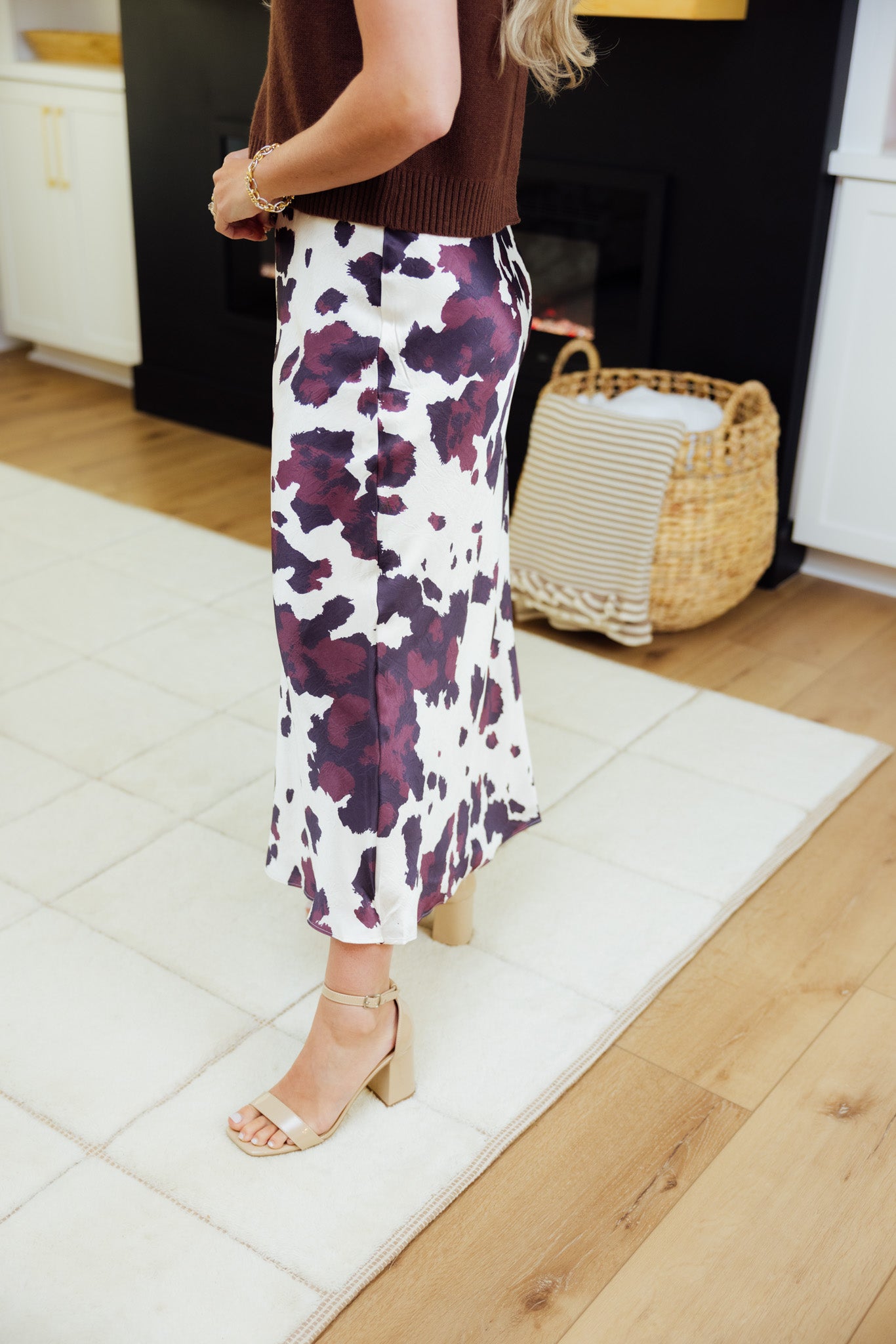 Sable Spot Midi Skirt