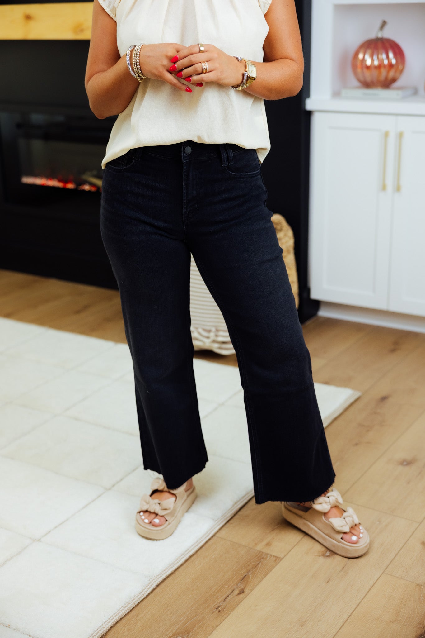 Xavier Black Wide Leg Jean