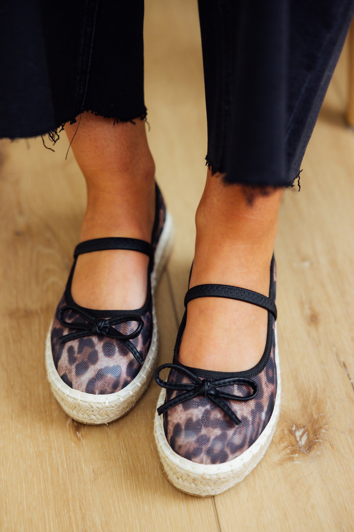 Leopard Mesh Espadrille Slip On