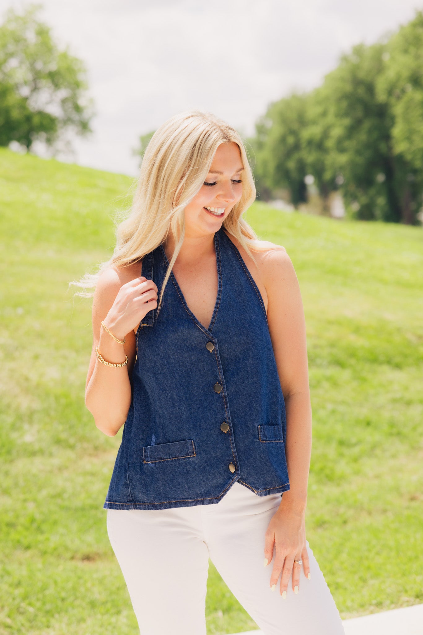 Denim Backless Vest