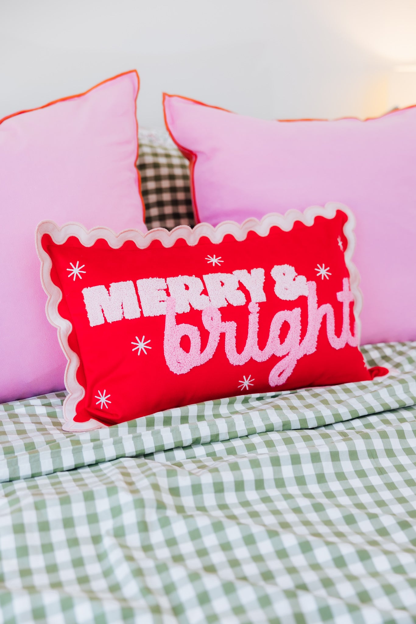 Merry & Bright Scallop Pillow