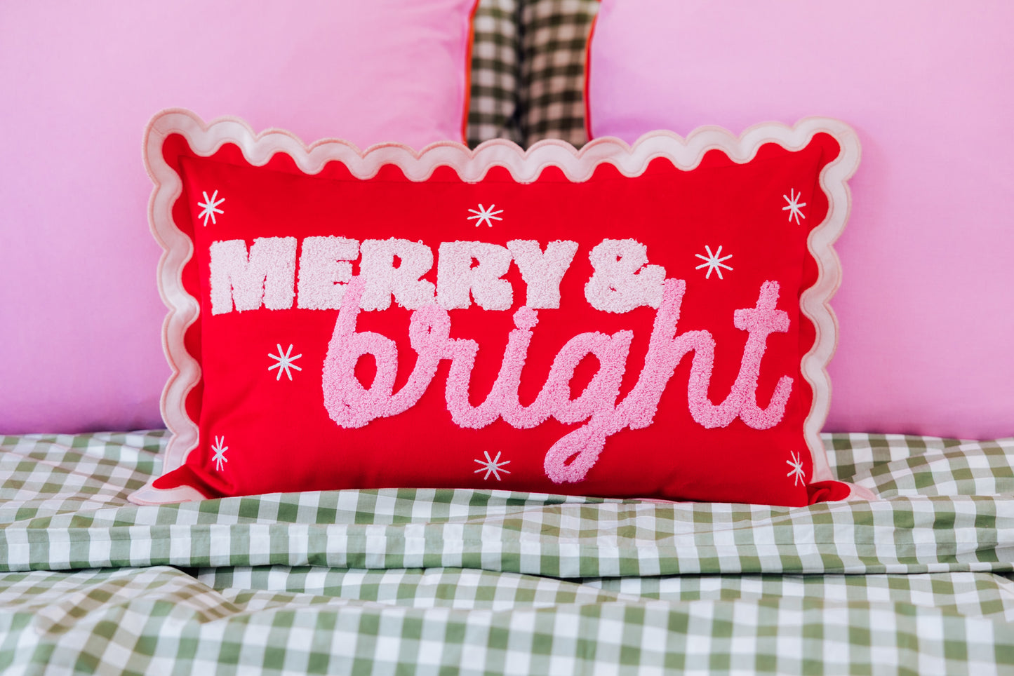 Merry & Bright Scallop Pillow