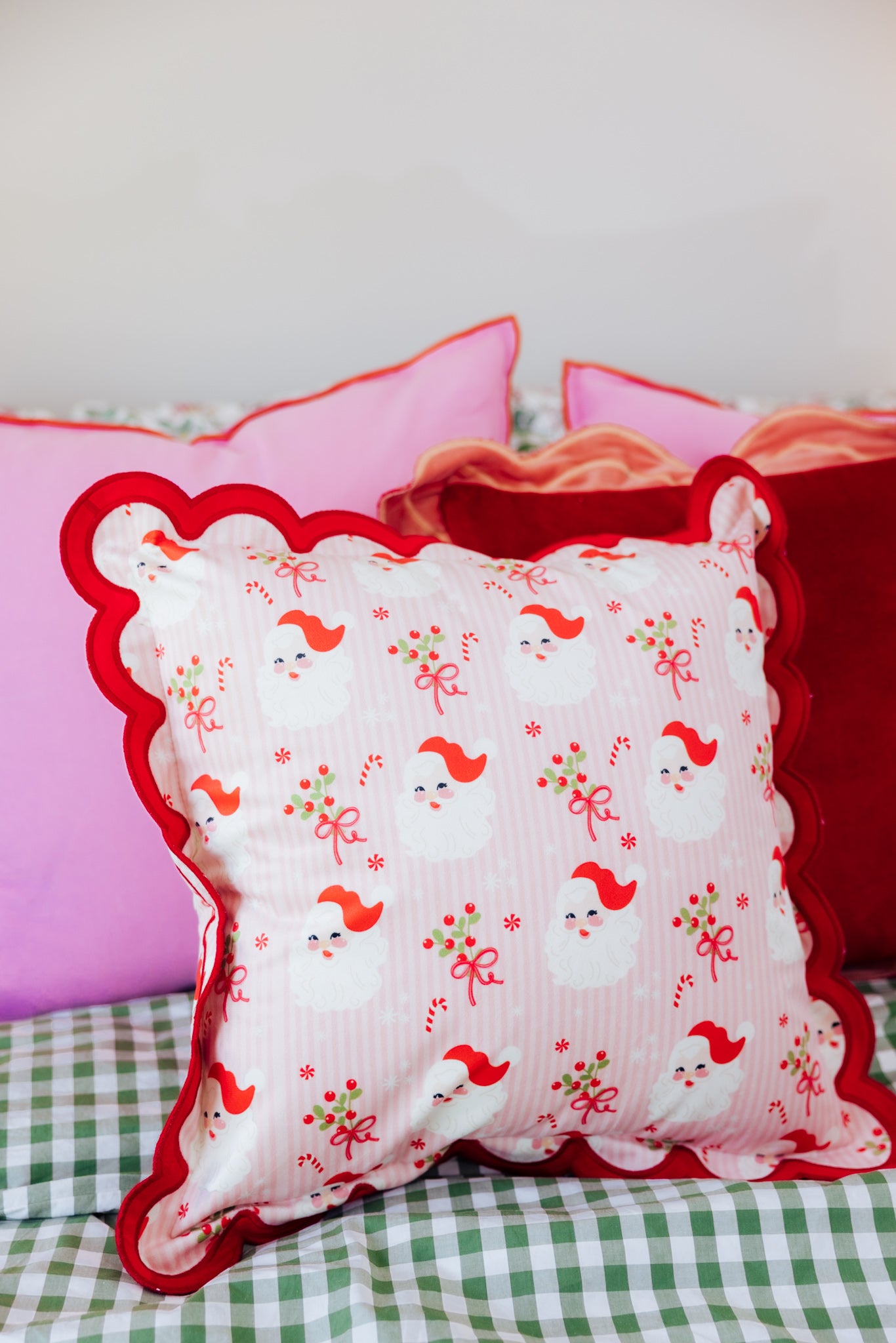 Holly Jolly Santa Throw Pillow