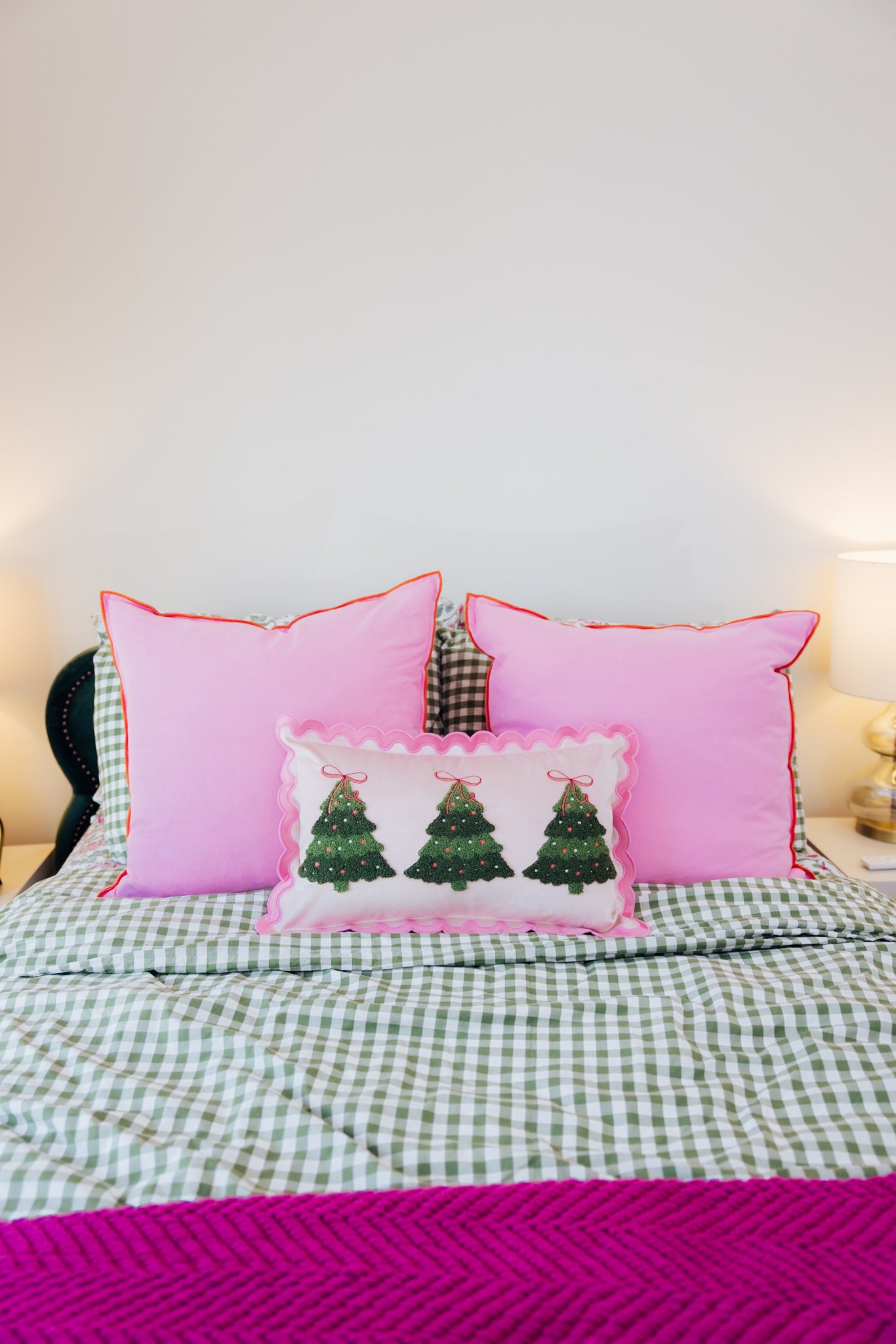 Twinkling Trees Throw Pillow