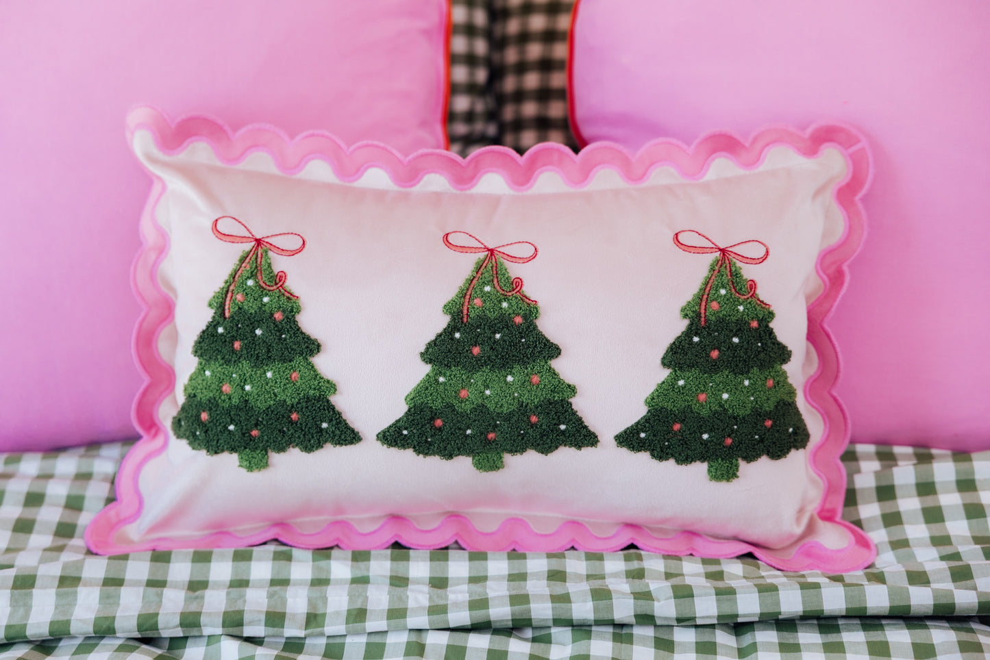 Twinkling Trees Throw Pillow