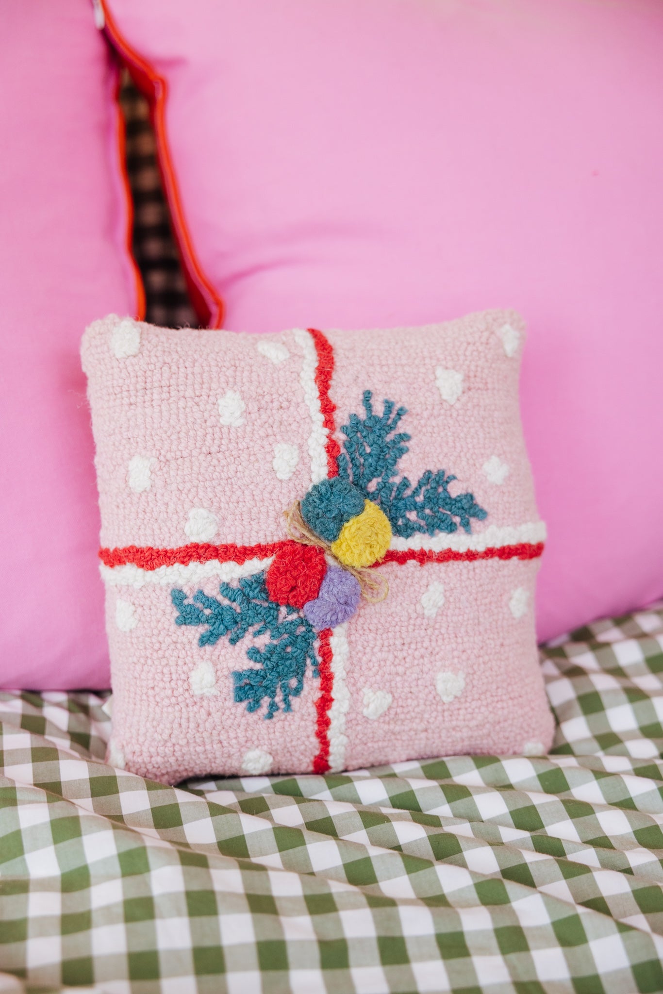 Pink Present Hook Pillow