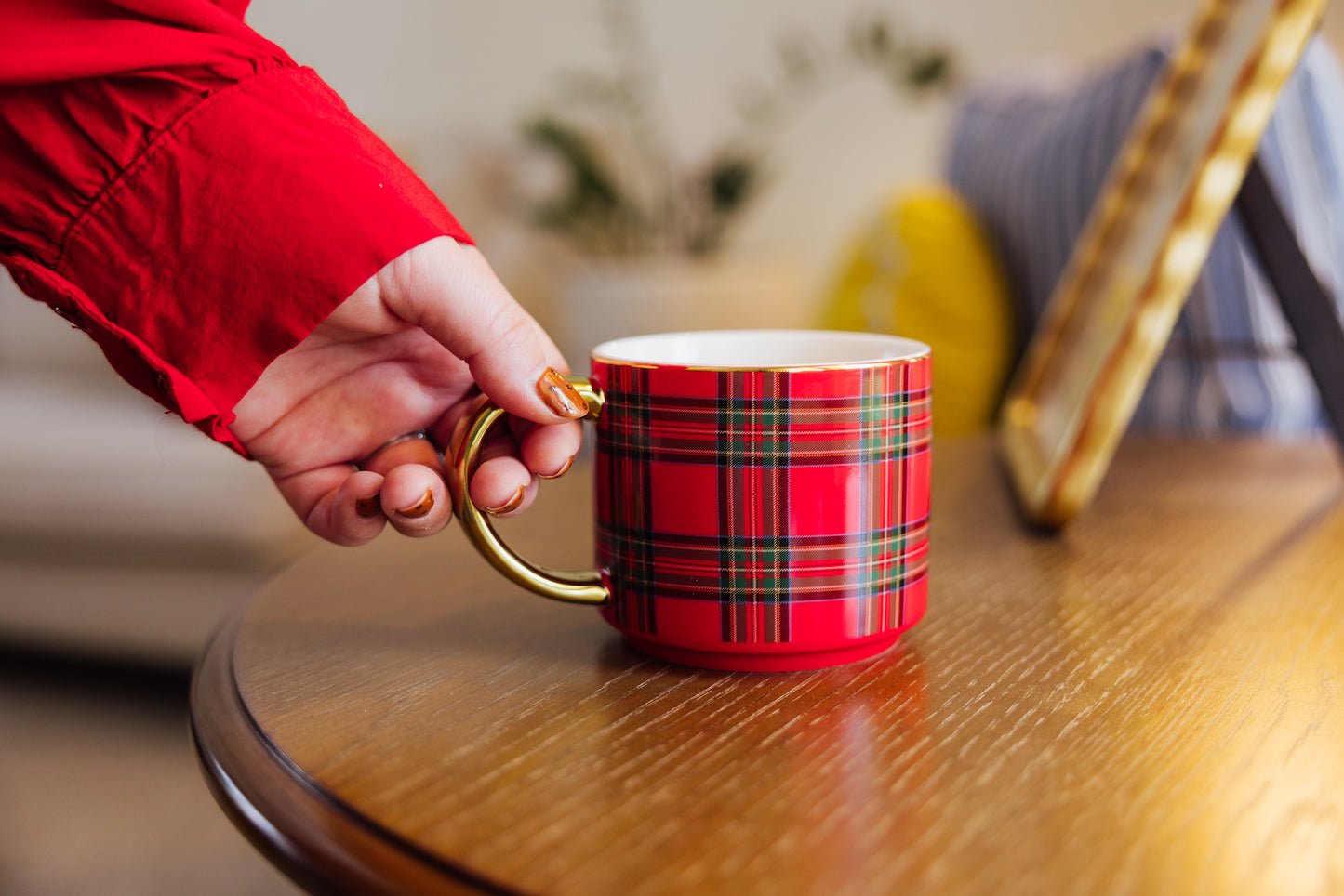 Red Plaid Coffee Mug