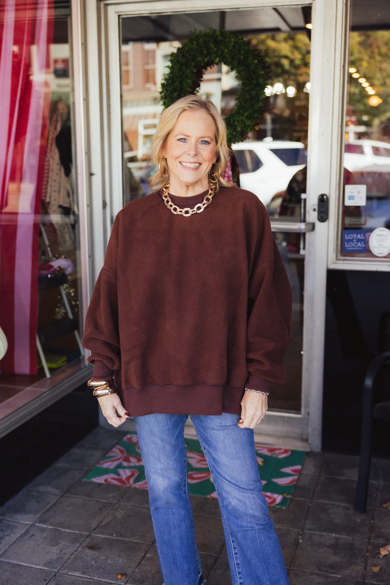 Reversible Fleece Crewneck