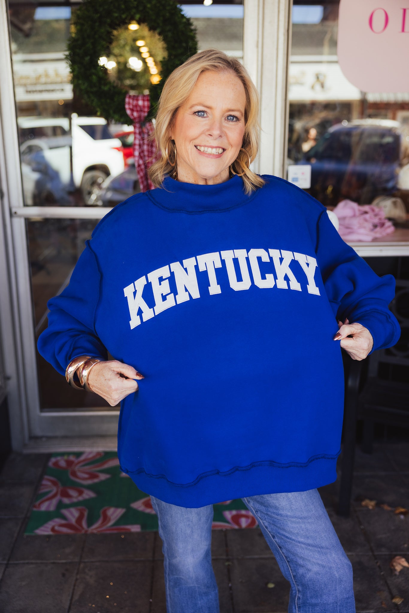 Kentucky Embroidered Mock Neck Sweatshirt