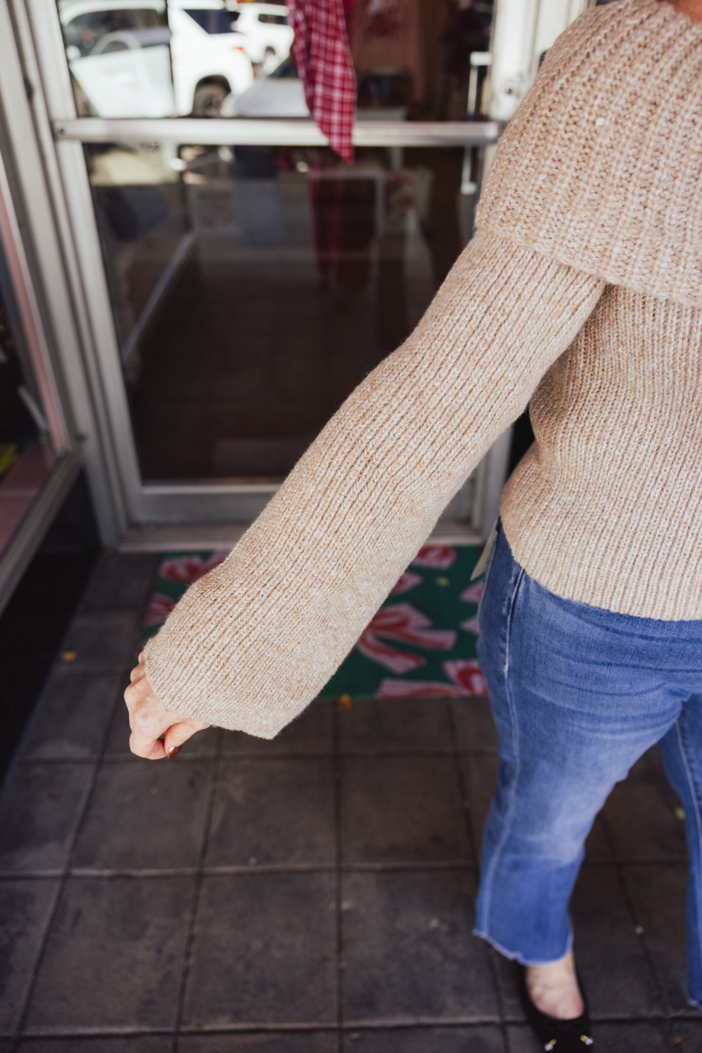 Oatmeal Off Shoulder Sweater
