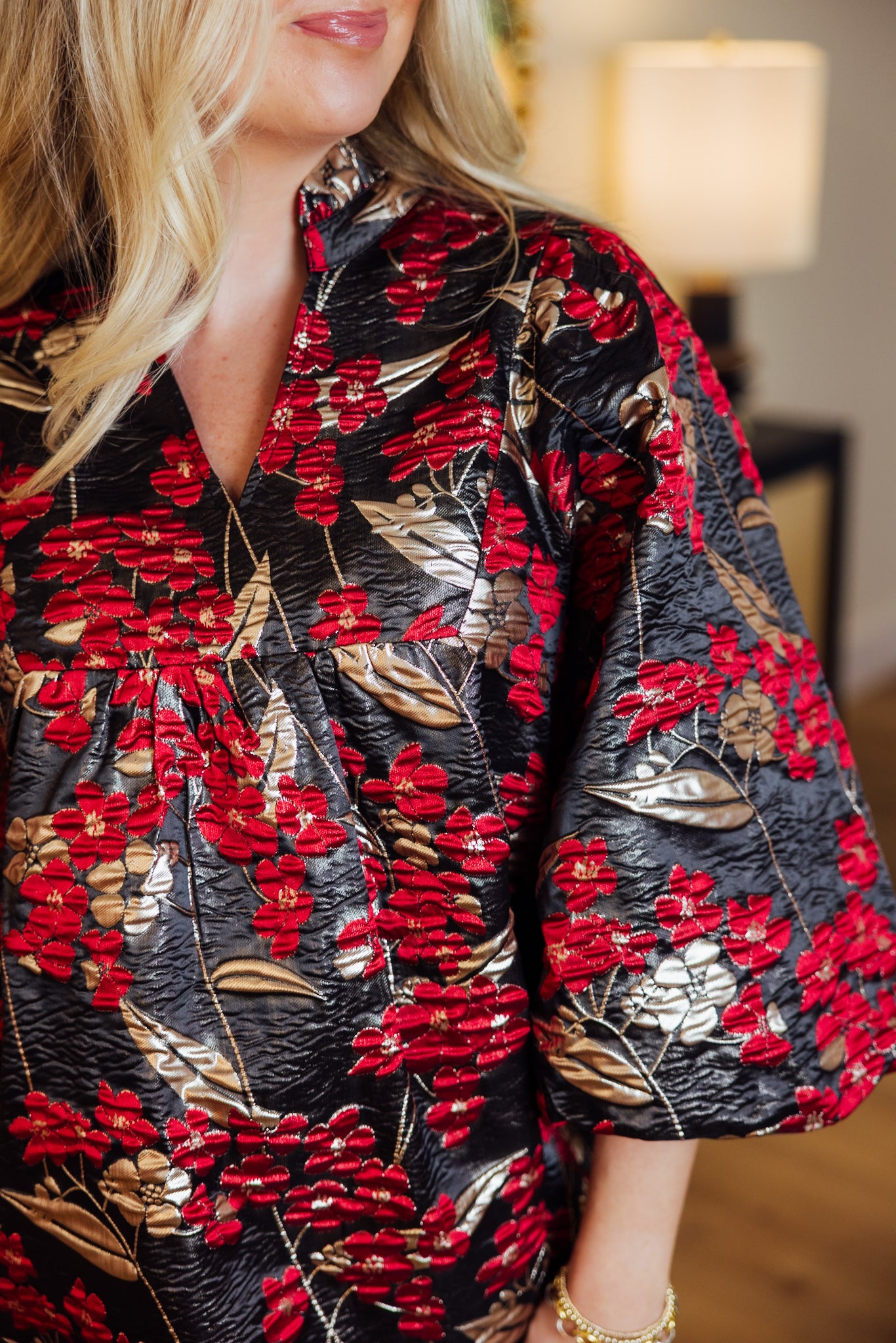 Black Blossom Mini Dress